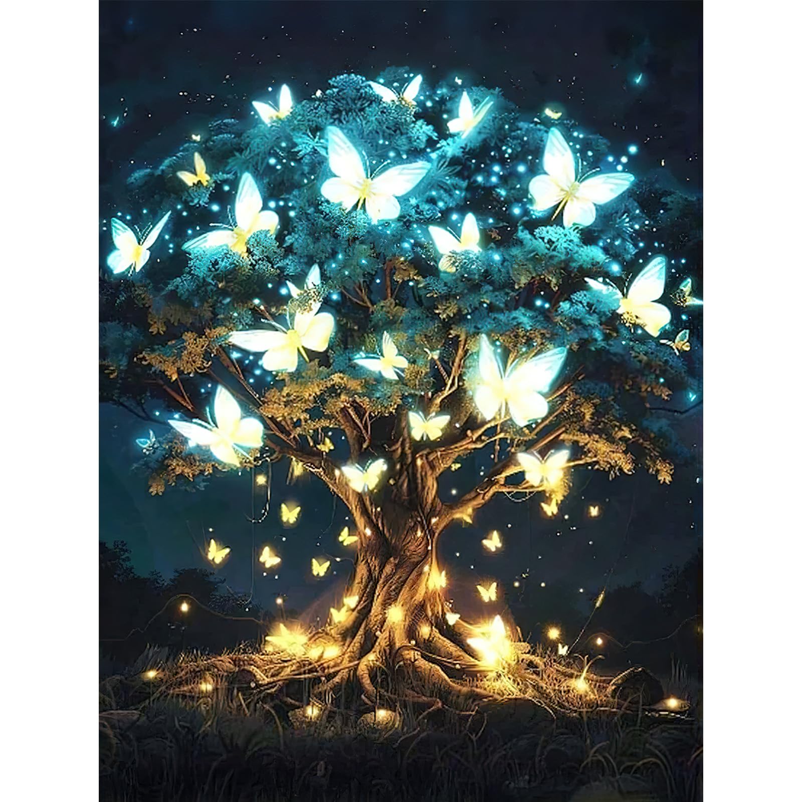 MISCER Tree of Life Diamond Painting Kits for Adults, 5D Full Drill Round Gem Art Kit for Beginners, DIY Spiritual Nature Arts and Crafts for Home Wall Decoration, 30x40cm