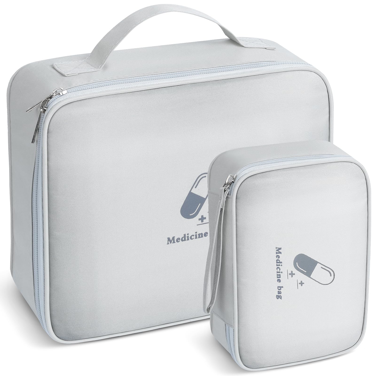 AiQInu Borsa Pronto Soccorso Viaggio, 2 Pezzi Impermeabile Kit di Pronto Soccorso Vuota, Alta Capacità Borsa Medica Portatile Sportiva, Kit Medico Vuota per Viaggio Ufficio Casa All'aperto