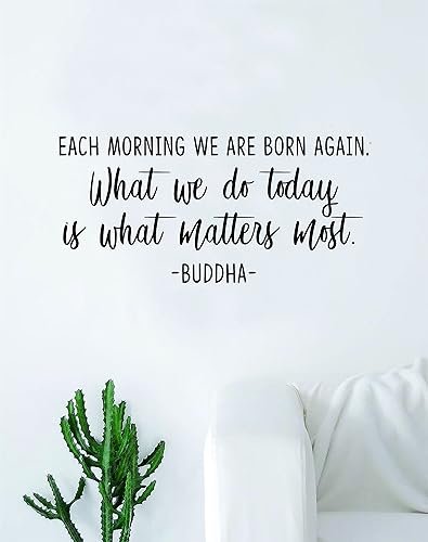 Buddha Every Morning We are Born Again - Calcomanía para pared, vinilo decorativo para dormitorio, sala de estar, Namaste, yoga, mandala, om, Buddha Every Morning We are Born Again - Calcomanía para pared, vinilo decorativo para dormitorio, sala de estar, Namaste, yoga, mandala, om,
