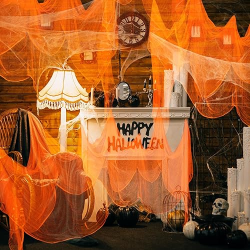 Miniatura 37 de Boao Paño de queso de Halloween para manualidades, tela de gasa de muselina de algodón grande para fiesta de Halloween, decoración de fiesta