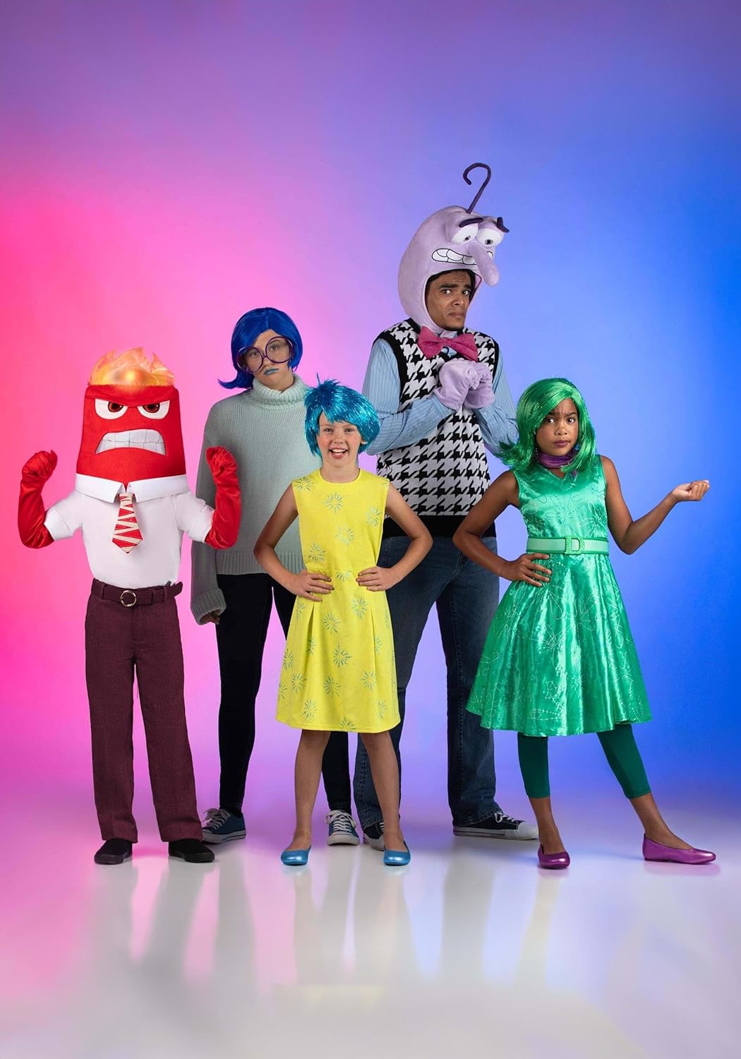 Plus Size Sadness Costume | Disney and Pixar Inside Out Sadness Women's Outfit with Sweater, Wig, and Glasses