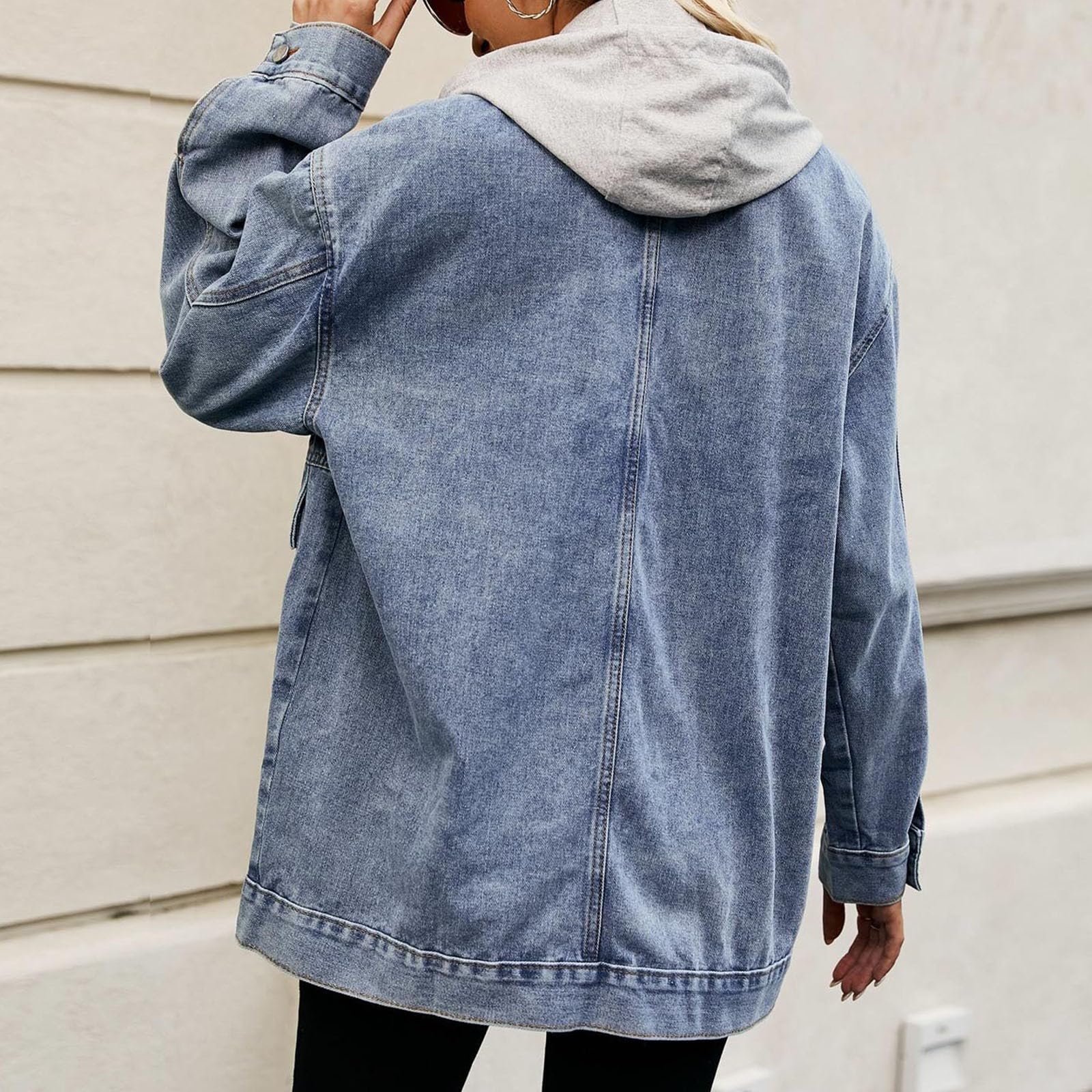 Soupliebe Giacca Da Donna Jeans Giubbino Ampia Spolverino Trendy Sovradimensionata Abito Street Style Abbigliamento Comfortevole Adattabile Giubbotto Primaverile Coat