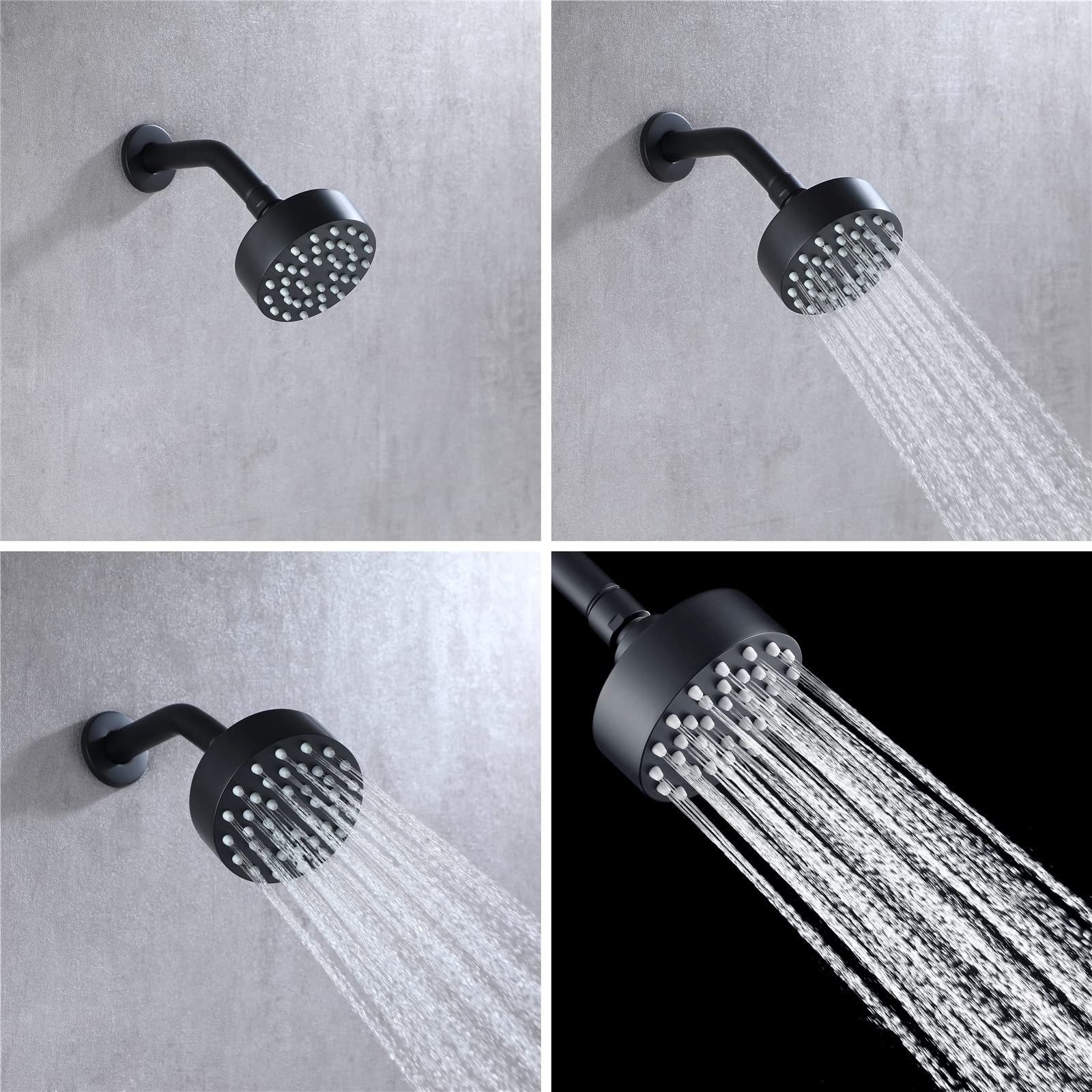 Billg Cabezal de Ducha Lluvia de 10cm, Cabezal de Ducha Circular de Alta Presión de Acero Inoxidable,Rociador con Mezclador de baño y Brazo de Ducha,Apto para baño y Hotel.