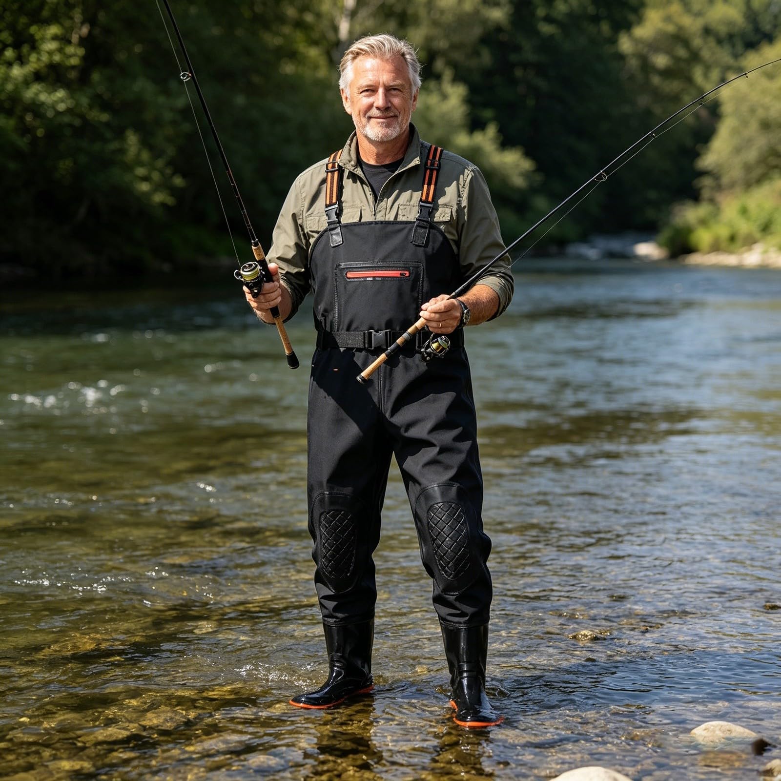 Trampolieri da pesca impermeabili per uomini e donne con stivali per mosca, pesca grossolana, pesca alla carpa, giardinaggio, caccia, tuta traspirante con pettorina e bretelle, vestiti per