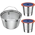 Reusable Coffee Filter For Keurig K Duo,Stainless Steel Reusable 8-12 Cup Basket for K-Duo Essentials and K Duo Brewers Makers, 2 Pack Reusable K Cups and 1 coffee filter