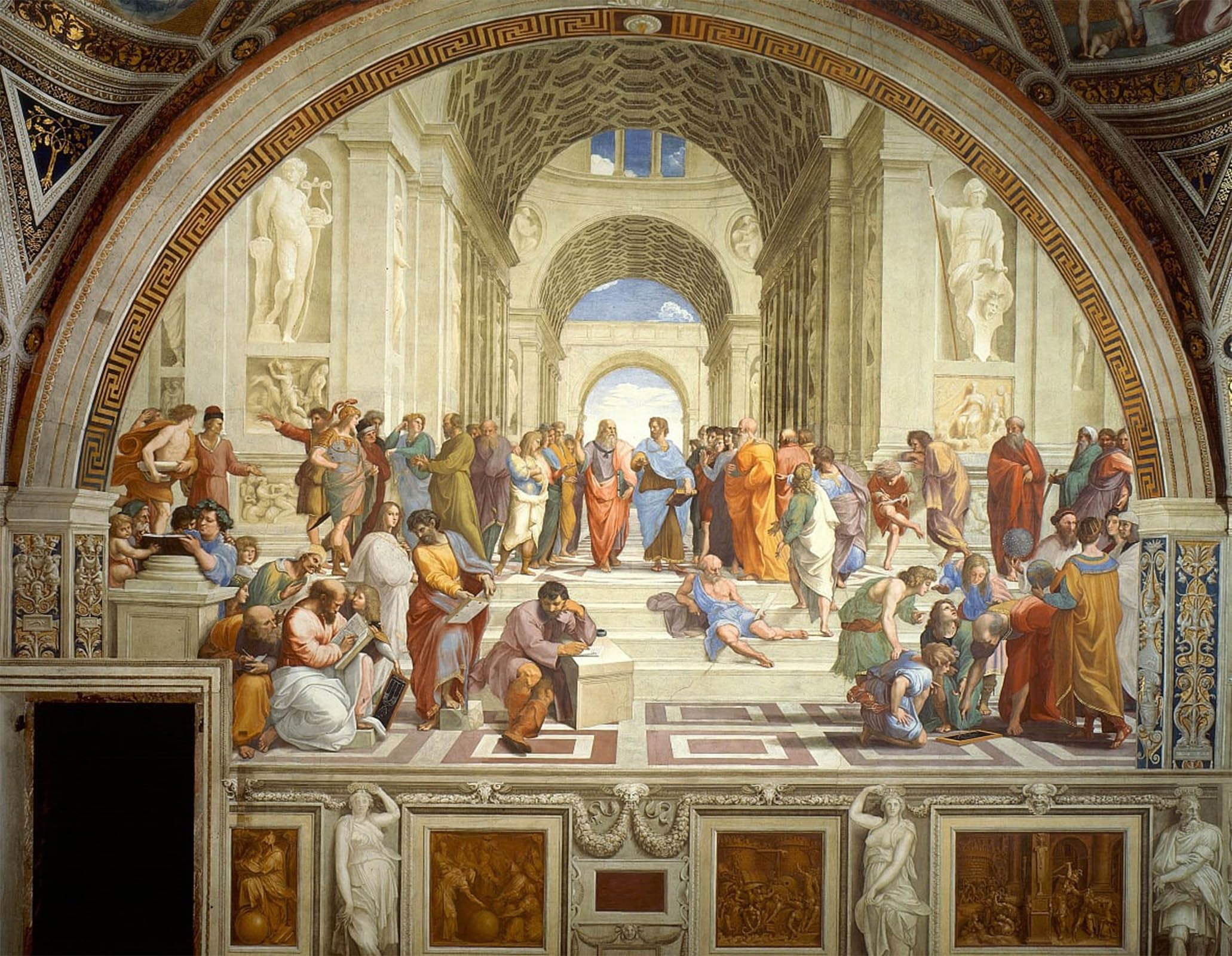 SERENDIPITP Retro Picture Poster Wall Art Pictures Painting the School of Athens by Raffaello Sanzio Raphael Wall Art Canvas Print for Wall Decor 60x90cm