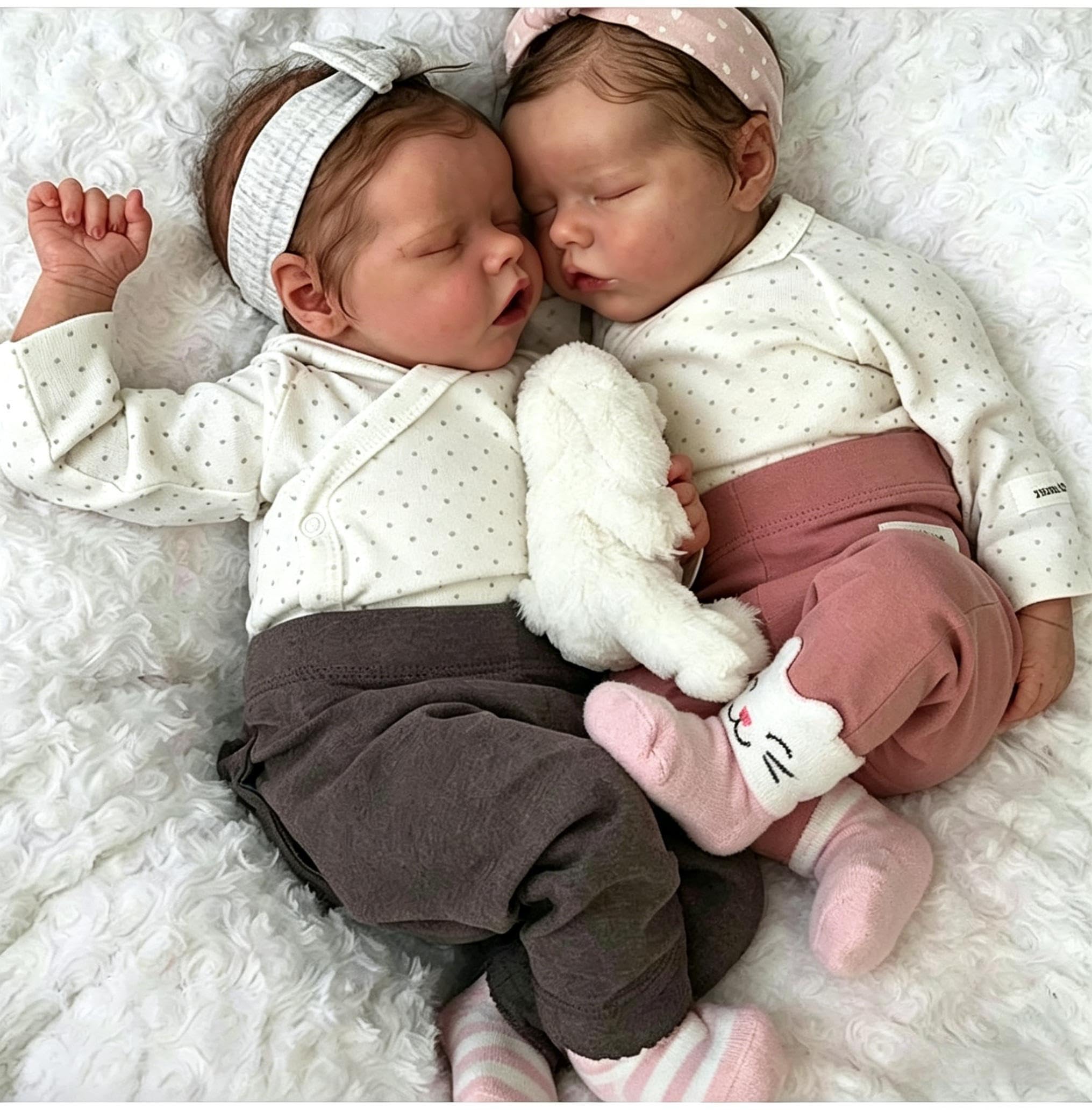 RXDOLL Reborn Lalki bliźniaki silikonowe winylowe na całe ciało, 45 cm, prawdziwie wyglądające noworodki, lalki dla chłopców i dziewczynek, realistyczne lalki niemowlęce, które wyglądają naprawdę