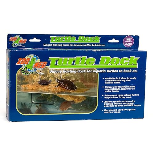 Zoo Med Isola Turtle Dock Muelle Flotante para Tortugas de Agua, con Ventosas, Sistema de Autonivelación
