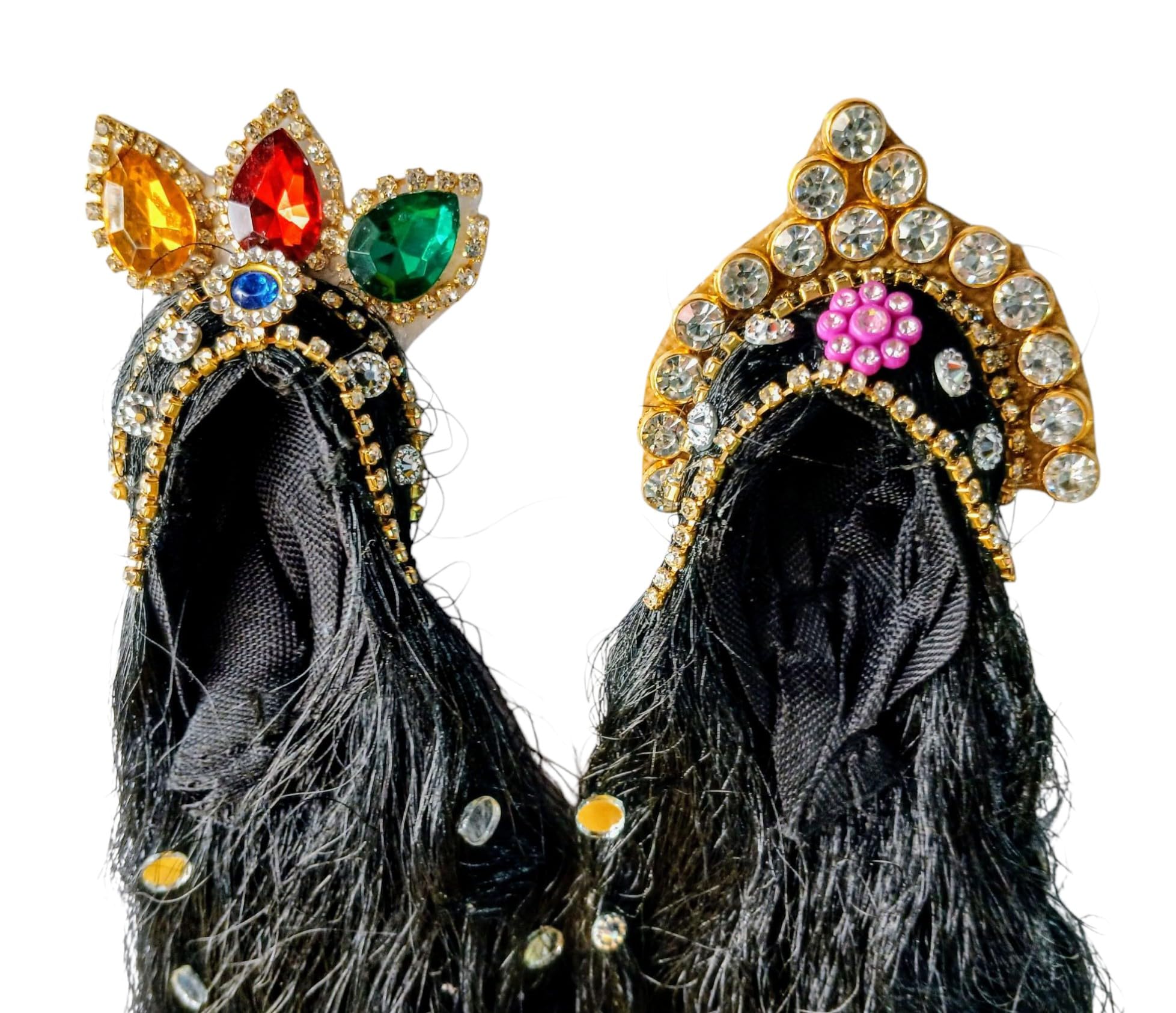 Aditya Creation Radha Rani Long Hair, Long Black Kesh Durga Maa, Mata Rani Black Hair, 2. NO TO 4.No Straight Hair for Radha Rani, laddu gopal baal for All Goddesses(pack of 2 hair)-image-8