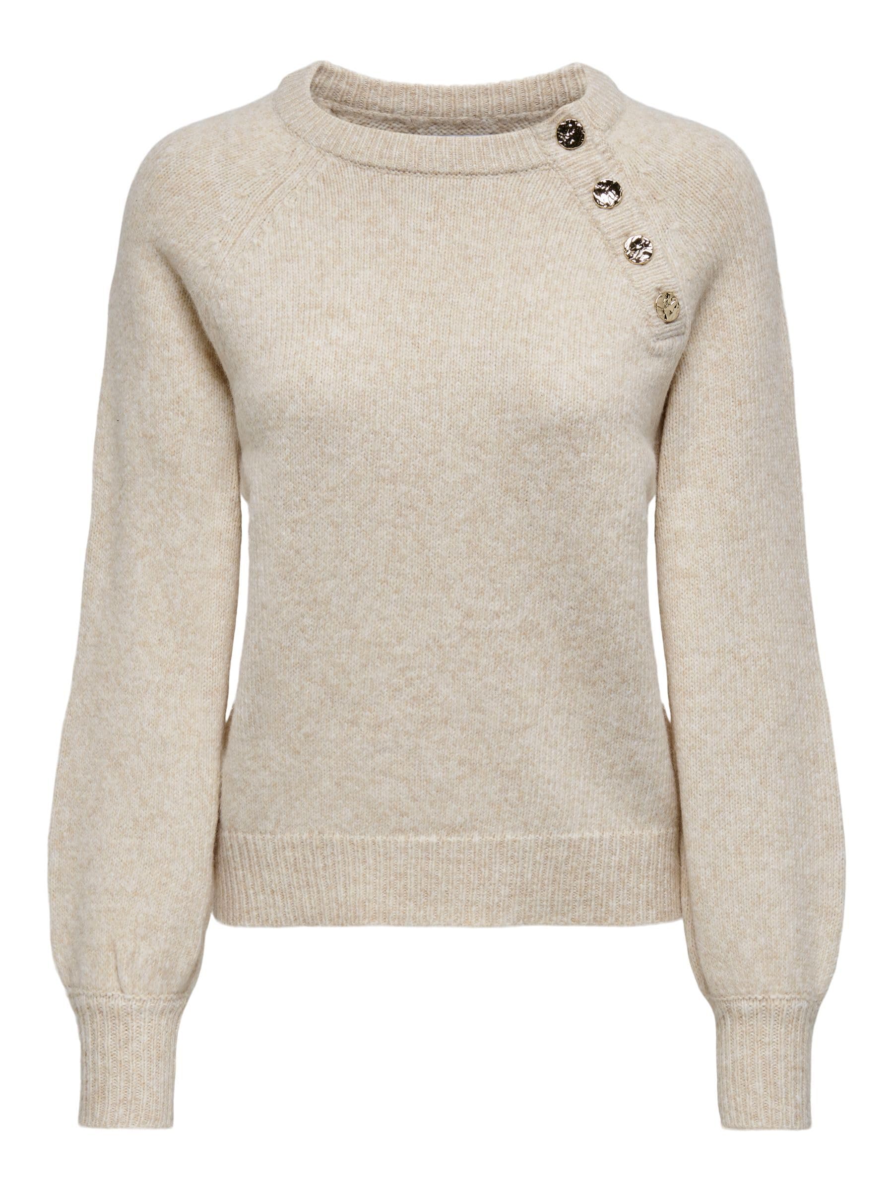 ONLY Female Knitted Jumper Onlemma Knitted Jumper, Pumice Stone, S
