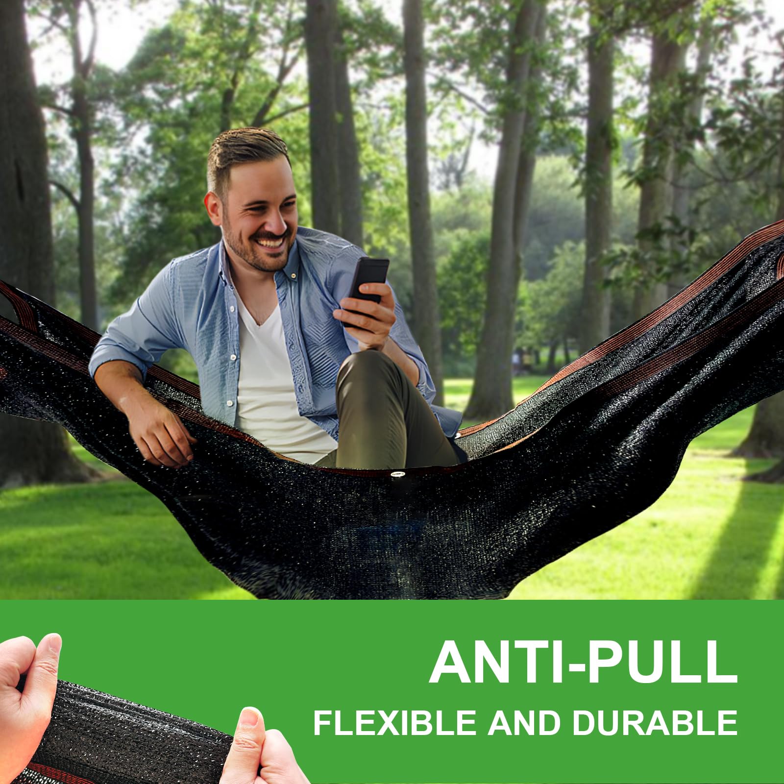 Voile ombrage avec œillets, rectangulaire, 3 x 5 m, 70 % protection solaire, filet pour balcon et terrasse/serre, noir, protection contre le vent