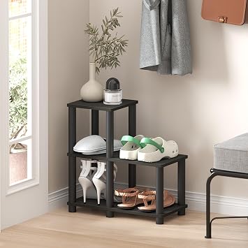 Furinno Turn-N-Tube Accent Decorative Shelf, Espresso/Black