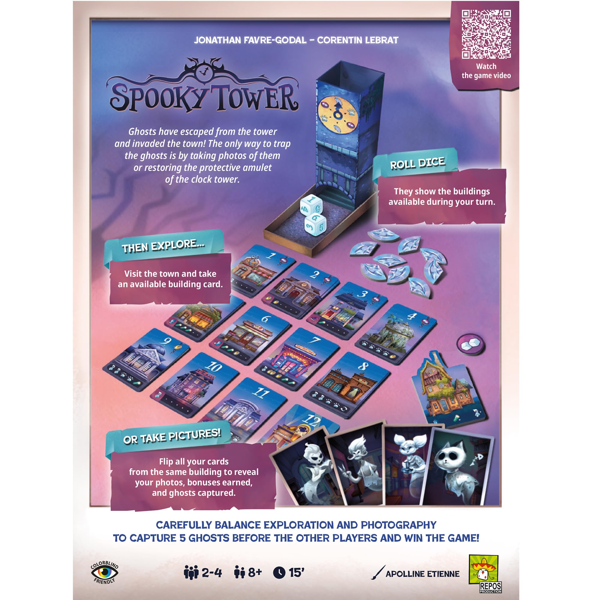 Asmodee | Spooky Tower | Gra planszowa | Wiek 8+ | 2-5 graczy | Czas gry 15 minut