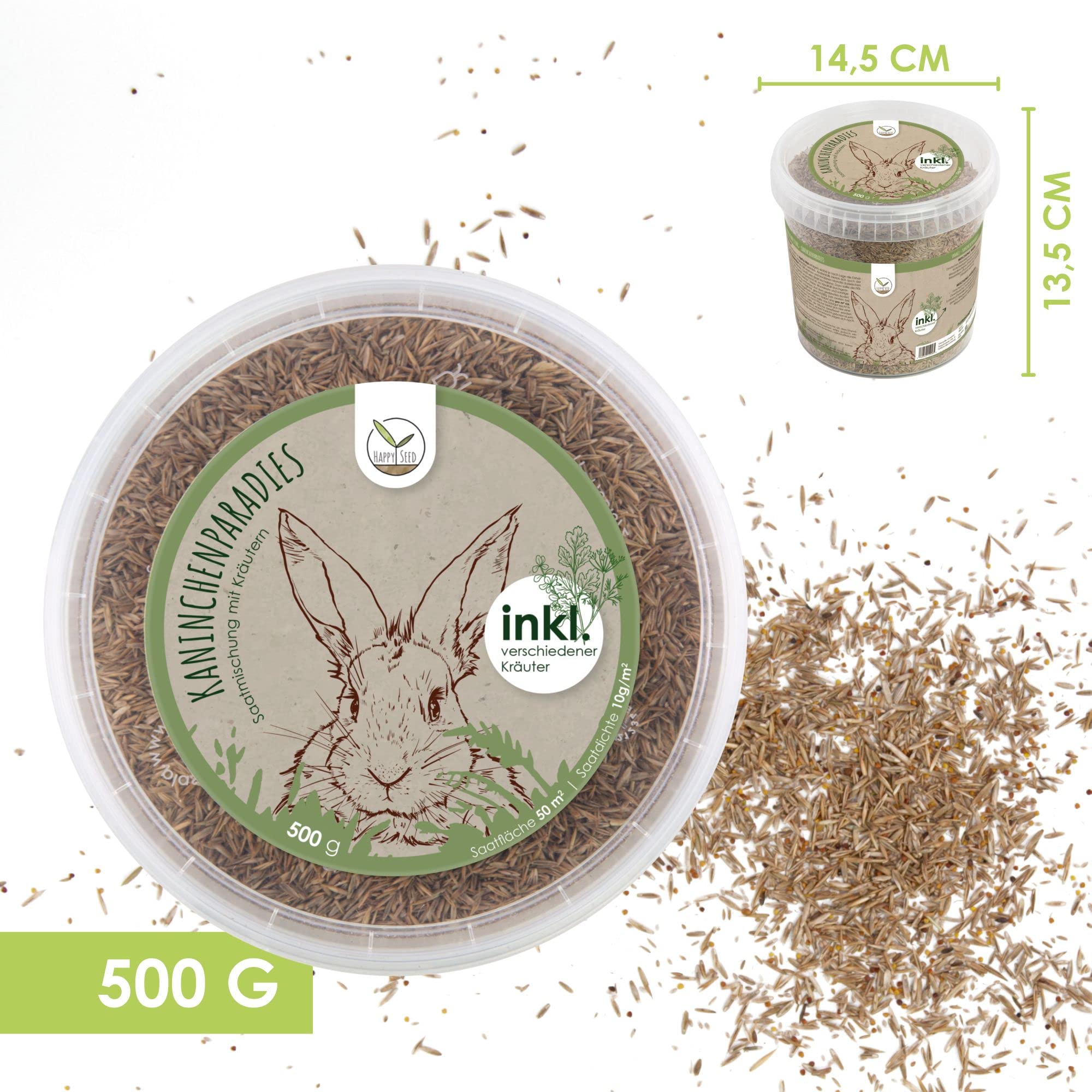 HappySeed 500g Kaninchenwiese Samen - Kleintierwiese Saatgut fr die  ganzjhrige Anzucht von frischem Zusatzfutter fr Kaninchen und andere  Kleintiere ...