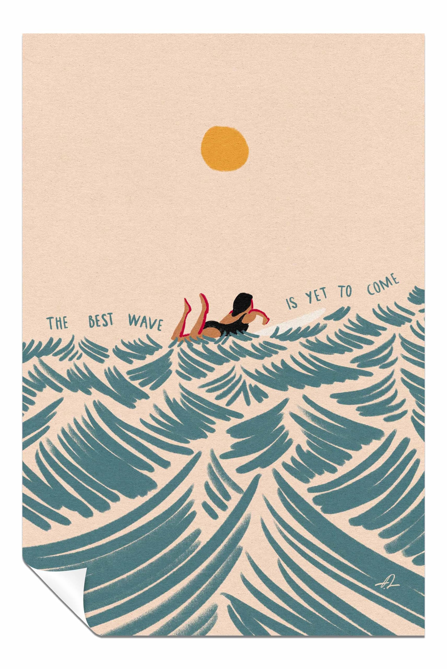 Panther Print The Best Wave Is yet To Come Unframed Poster, Pictures for Home Walls, Bedroom, Living Room & Bathroom Decor 46x31cm (18x12in)