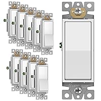 Vista 9 de ENERLITES - Interruptor de palanca decorativo de encendido/apagado con placas de pared, unipolar, 3 cables, tornillo de conexión a tierra, grado