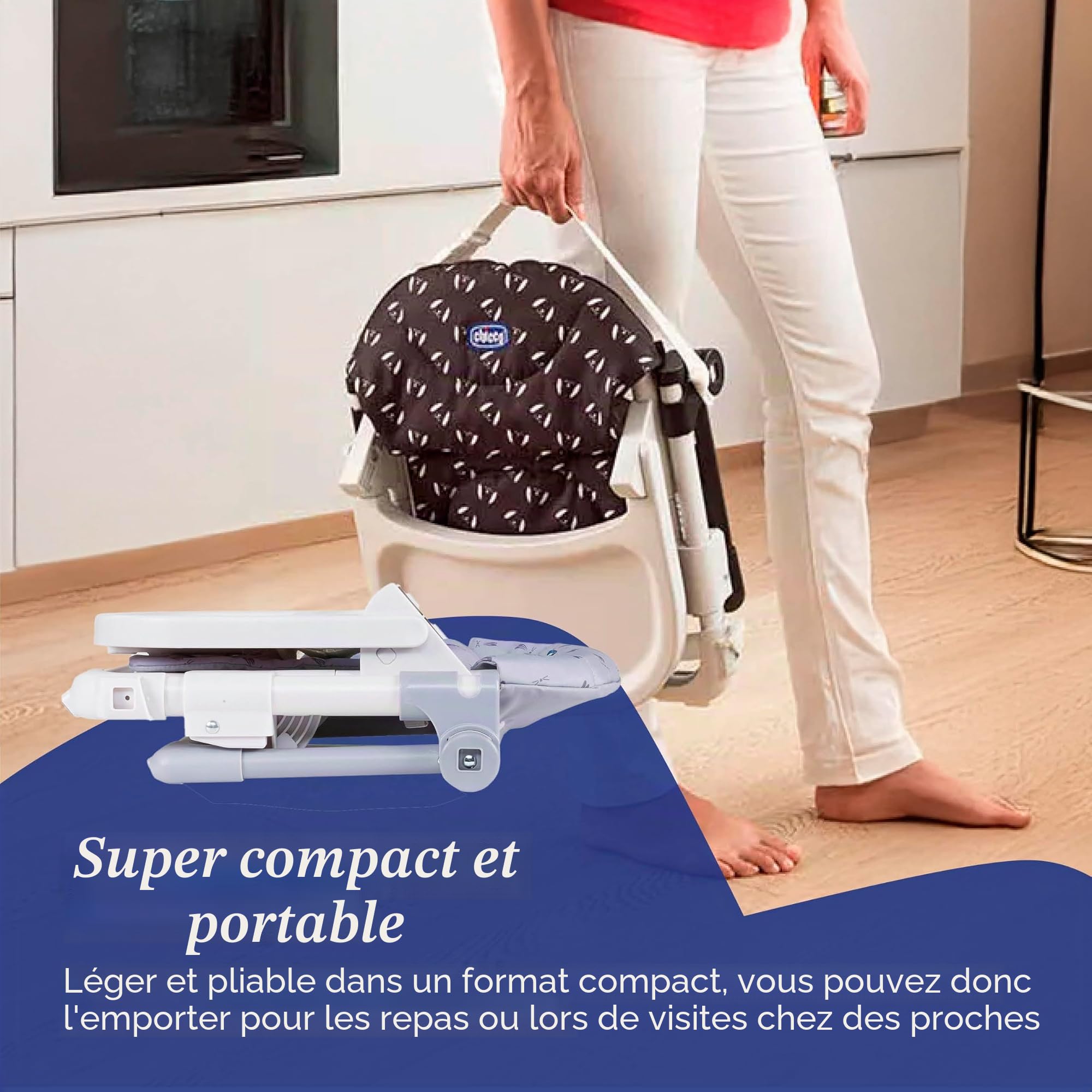 Chicco Chairy Siège rehausseur pour enfant Lapin | Convient pour 6 à 3 ans (15 kg), pliable, siège de voyage avec plateau