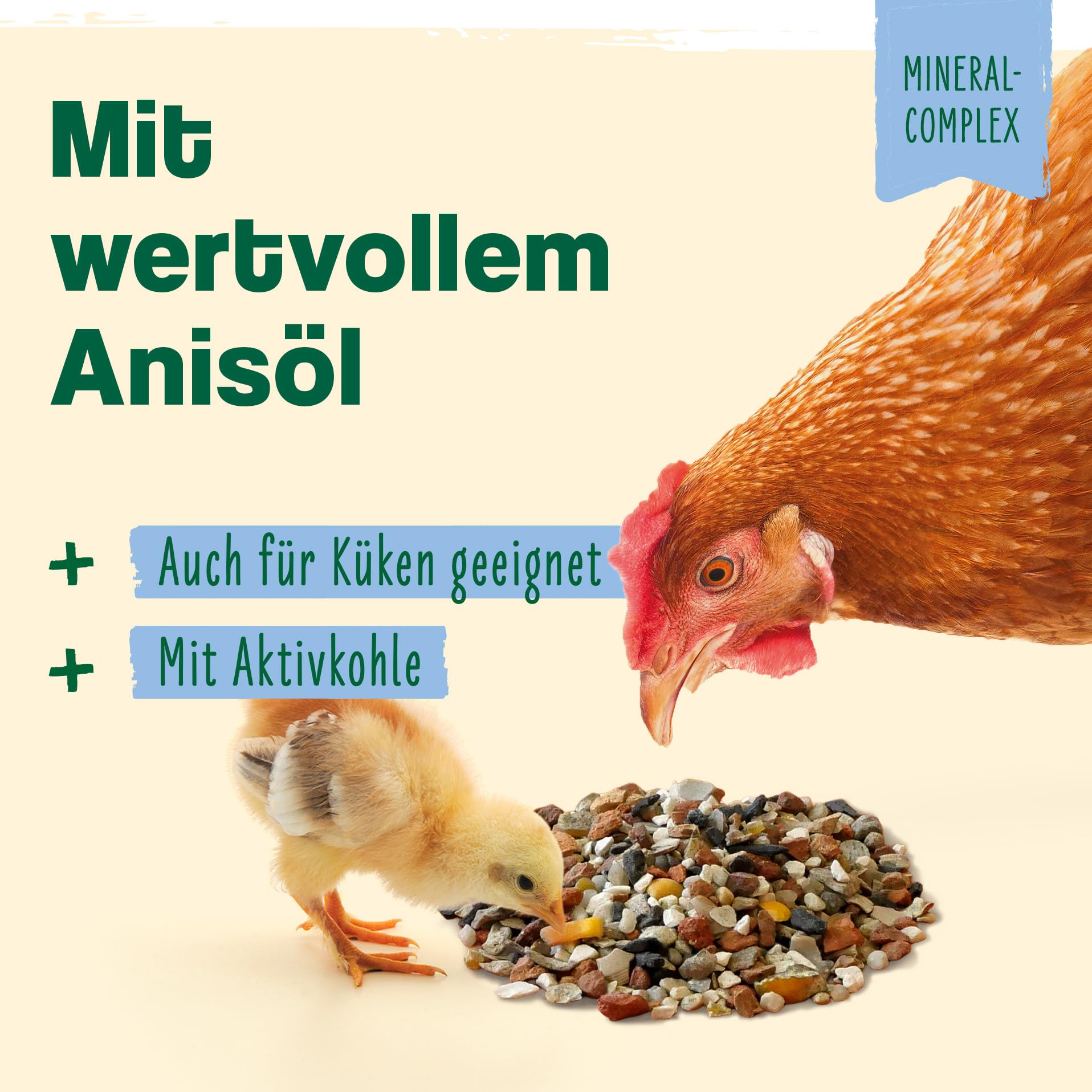 Ida Plus – Mineral Grit Mix 5 Kg – einzigartige Futterkalk Mineralstoffmischung mit Anis – wertvollen Mineralien für bessere Eierschalenqualität – enthält Muschelkalk & Calcium – für Hühner & Küken