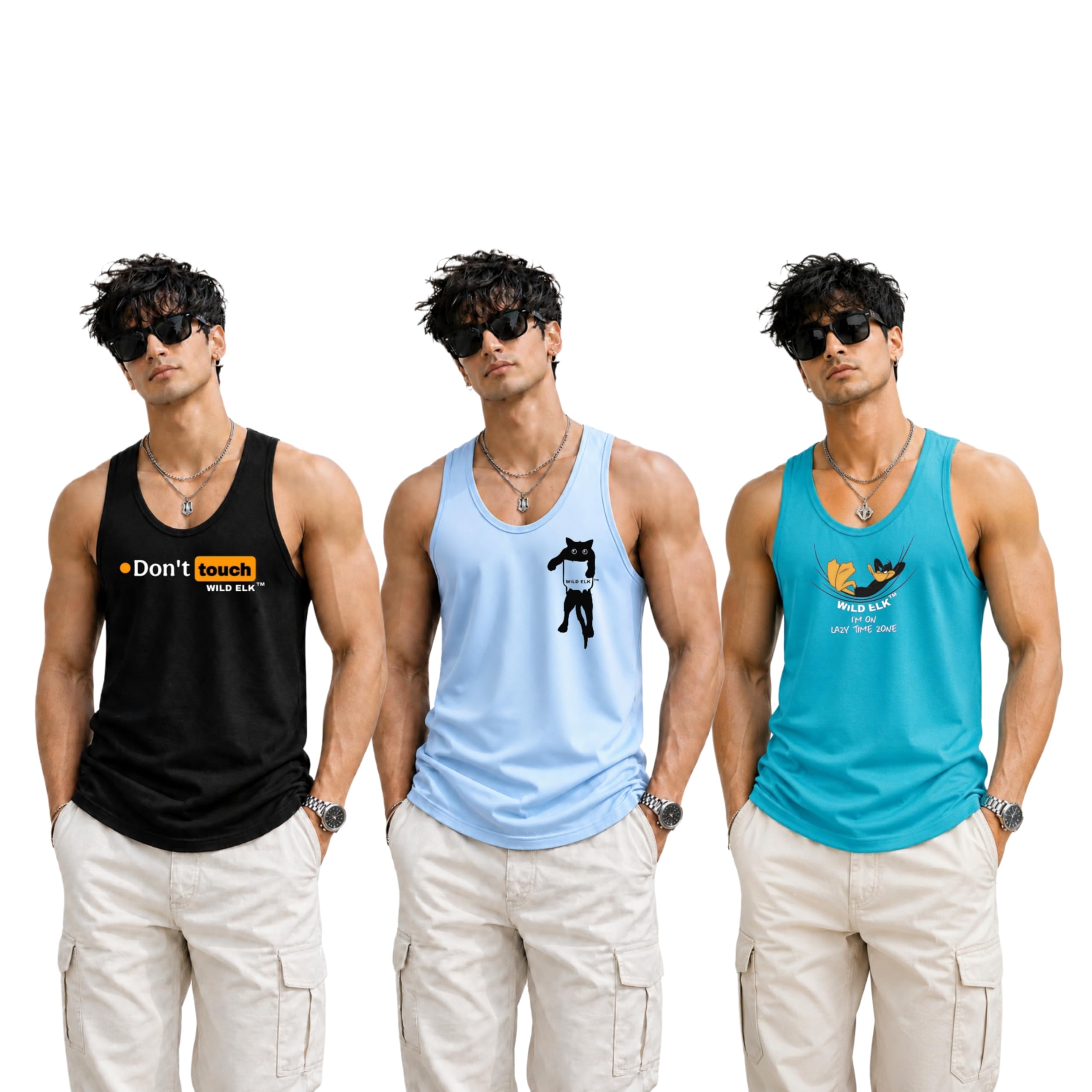 Tank Top Collection, sendow for Men | Sleeveless Gym Vest | Tank Top for Men's |Vest for Man Graphic Print Design, Beach, Casual Wear |Gym Vest for Men,Combo-picture-35