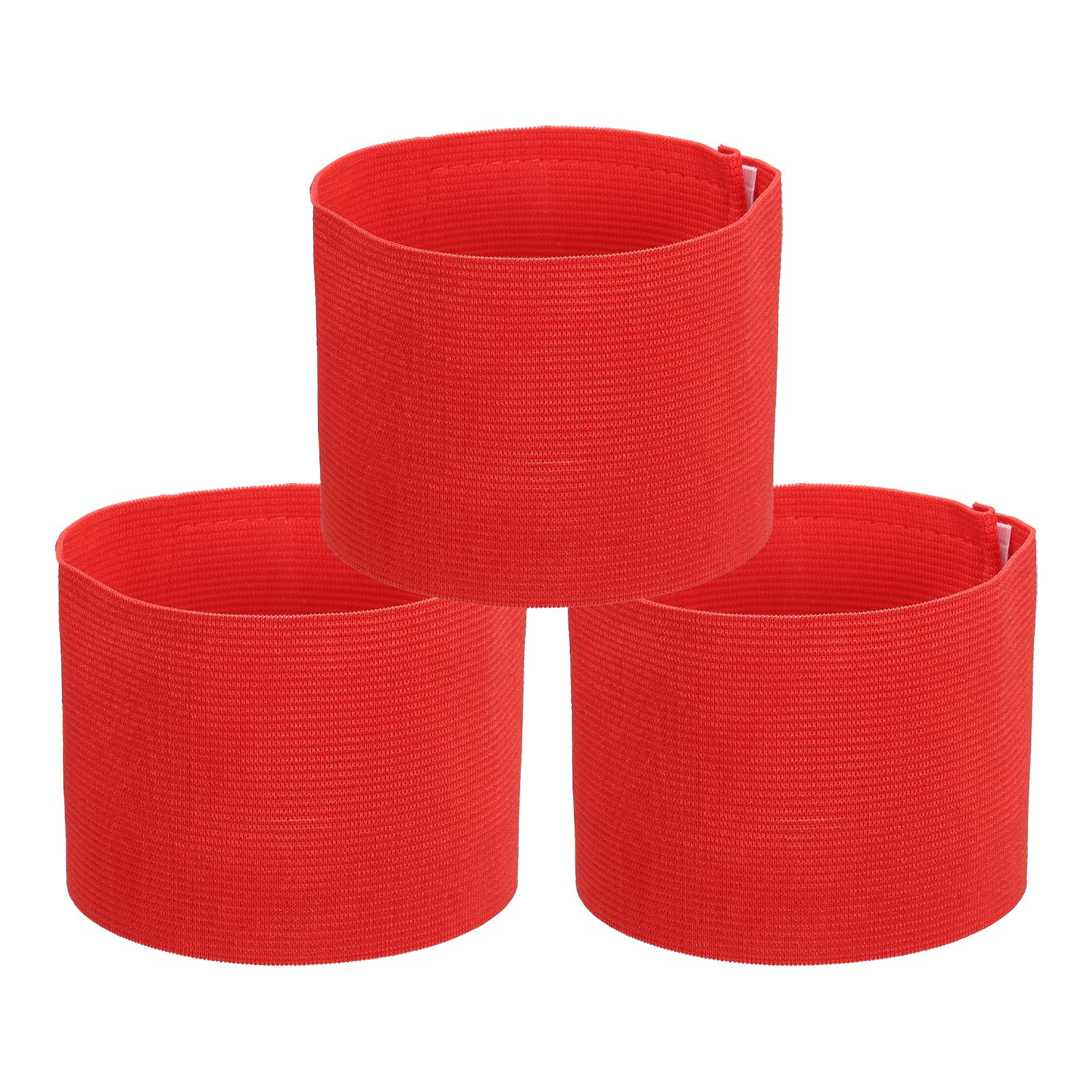 PATIKIL Soccer Captain Armband, 3 Pcs Captain Arm Bands for Soccer Elastic Captain Arm Band Sports Captain Armbands for Youth Adult Football Team Training Red