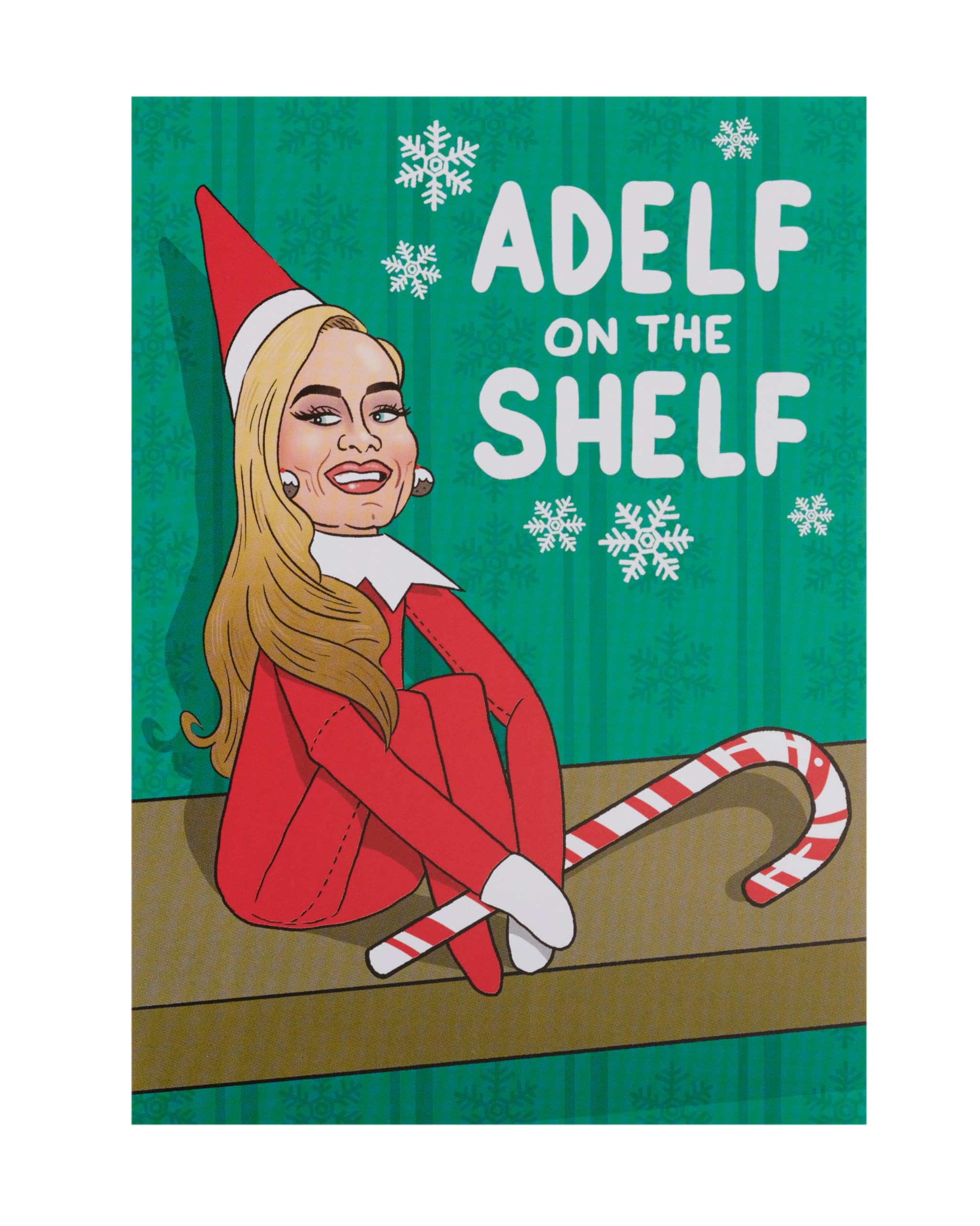 UK Greetings Christmas Card for Him/Her/Friend - Adelf on the Shelf Design