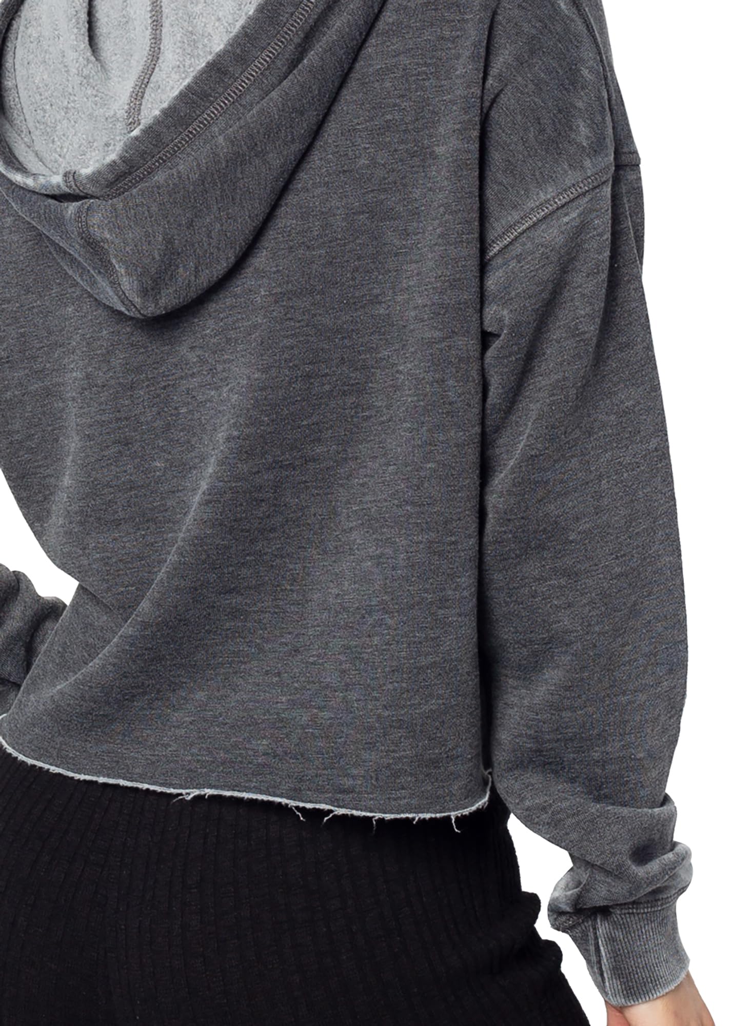NCAA South Carolina Gamecocks Women’s Cropped Hoodie – Charcoal, Large, Burnout Fleece