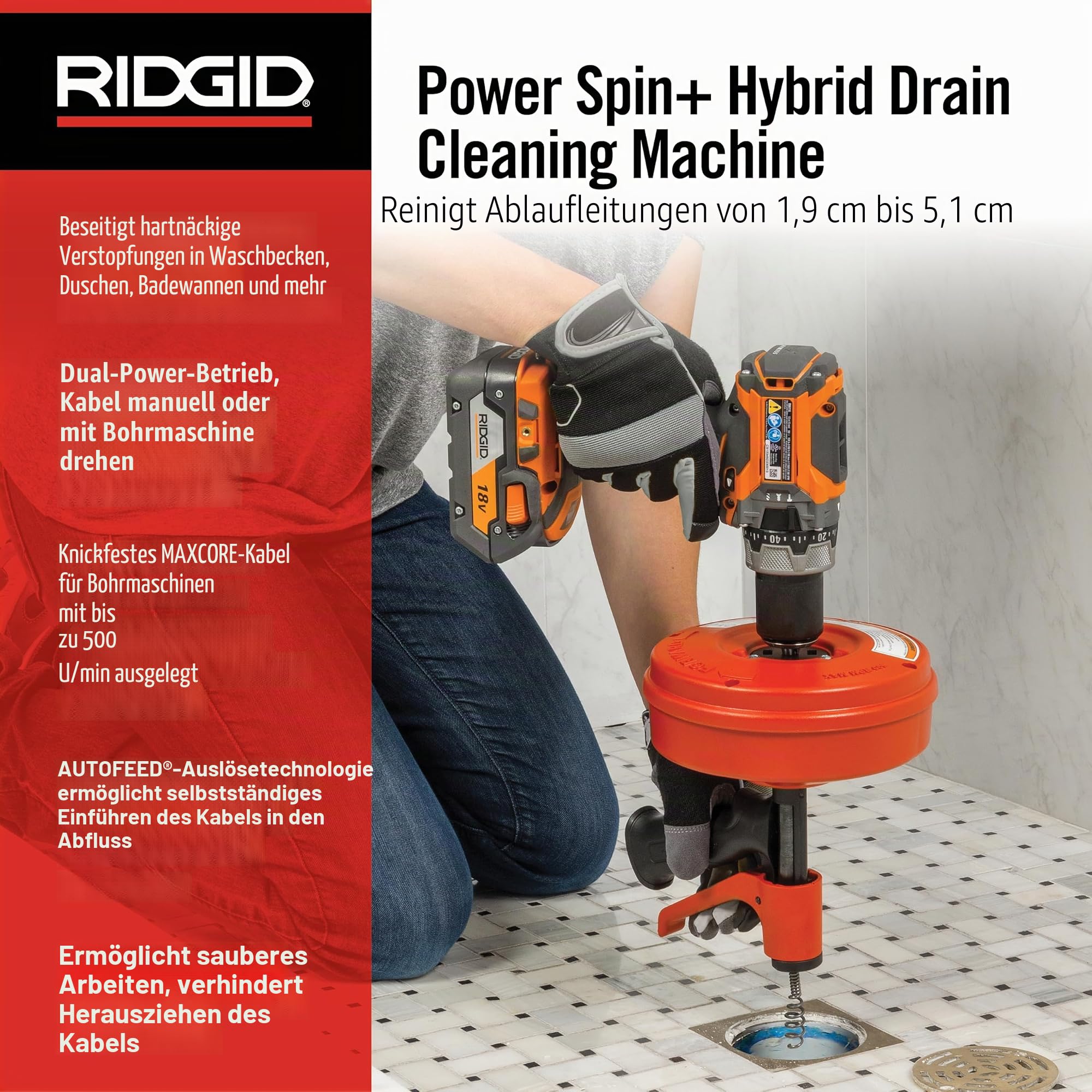 Ridgid 57043 Power Spin+ mit Autofeed