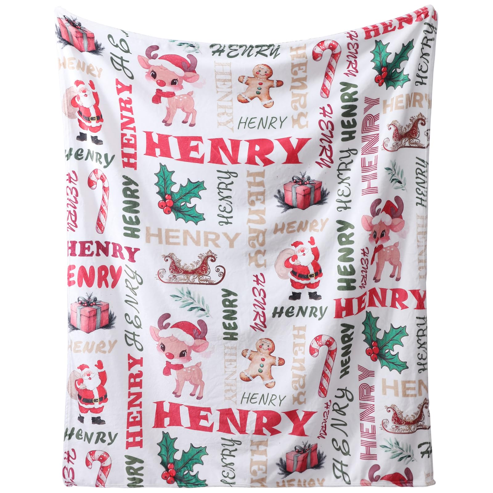 Greenyre Personalised Blanket for Baby Boy Girl, Custom Blankets with Names, Christams Blankets Throws Fleece Blanket Swaddle Blanket for Newborn, Personalized Gifts for Kids, New Mom, Baby Shower โ image 1