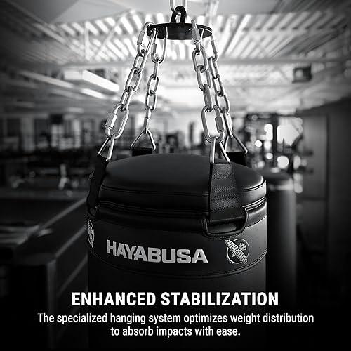 Miniatura 8 de Hayabusa Diseño clásico de bolsa pesada prellenada y sistema de suspensión especializado, negro, 70 libras