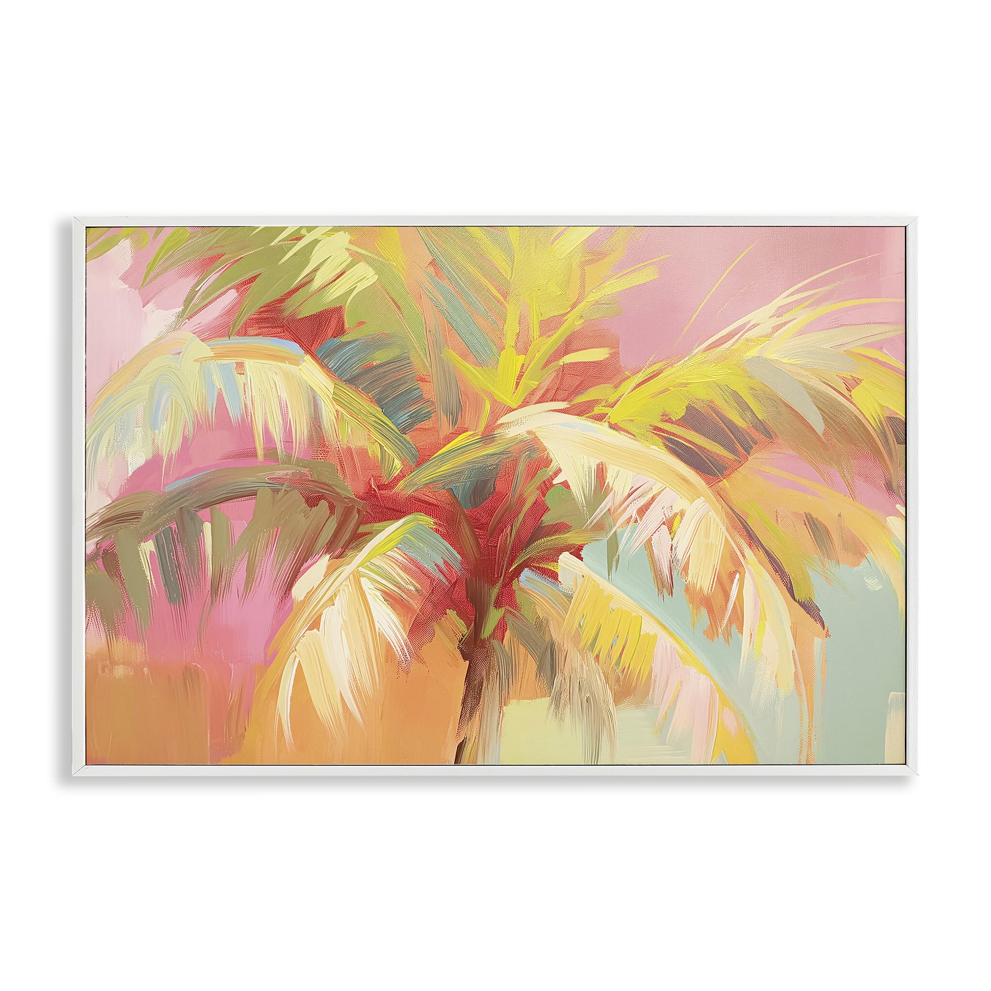 'Warm Palm Leaf Impressions'| Framed Giclee Art