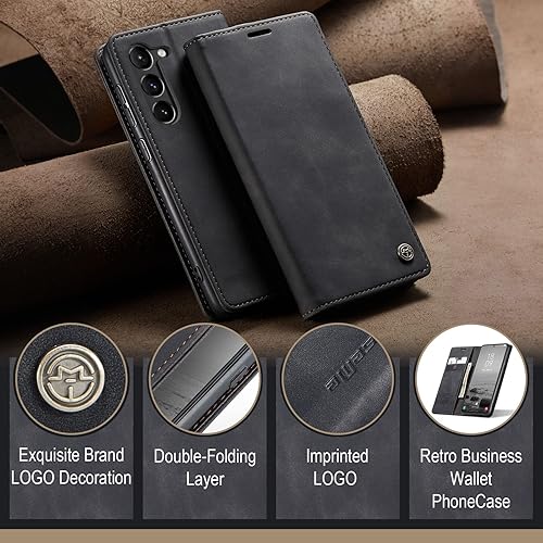 Miniatura 5 de Kowauri Funda para Samsung Galaxy S23, diseño clásico de piel con cierre magnético, con ranura para tarjetero, a prueba de golpes, funda protectora