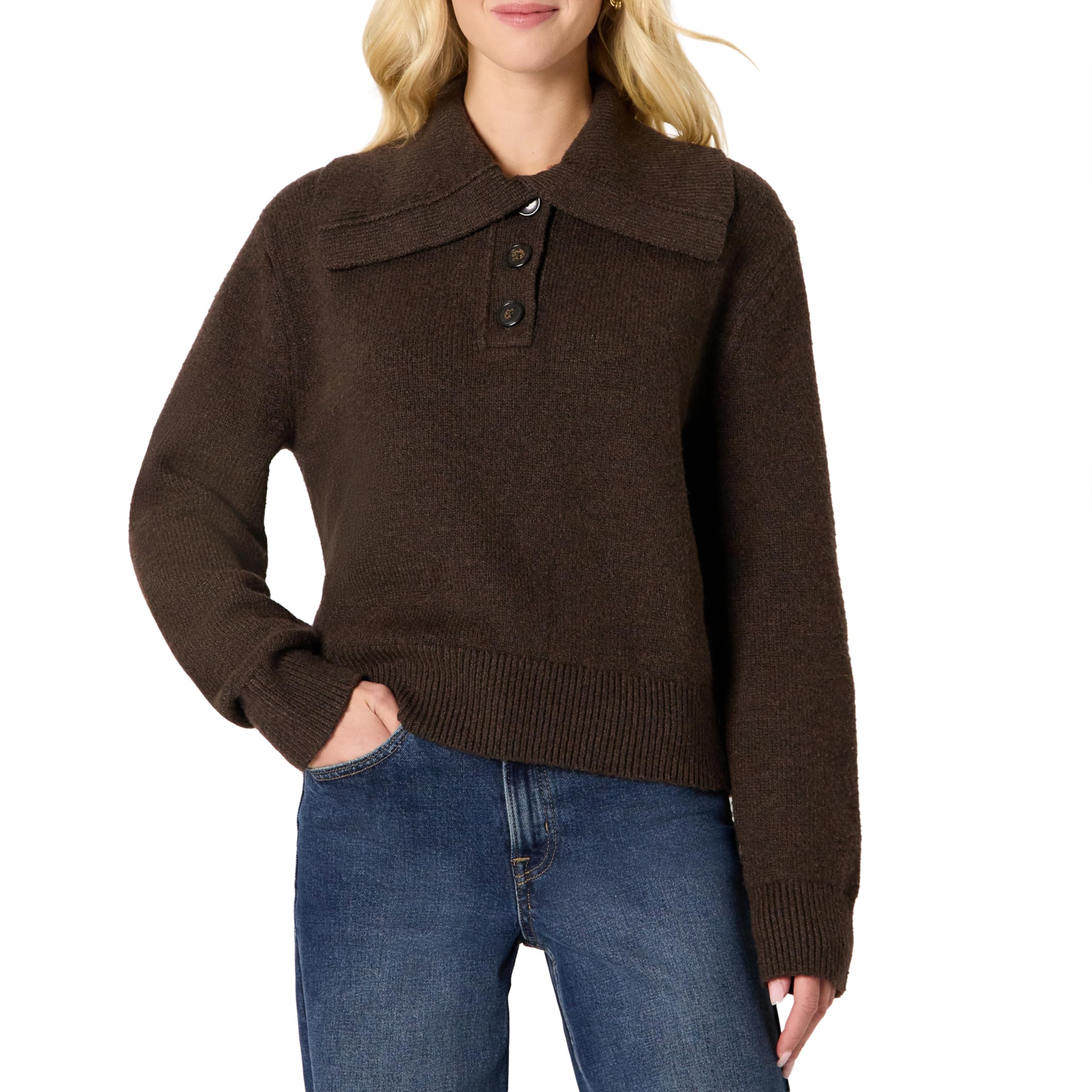 Amazon Essentials Demis Pick Womens Relaxed-Fit Button Collar Sweater