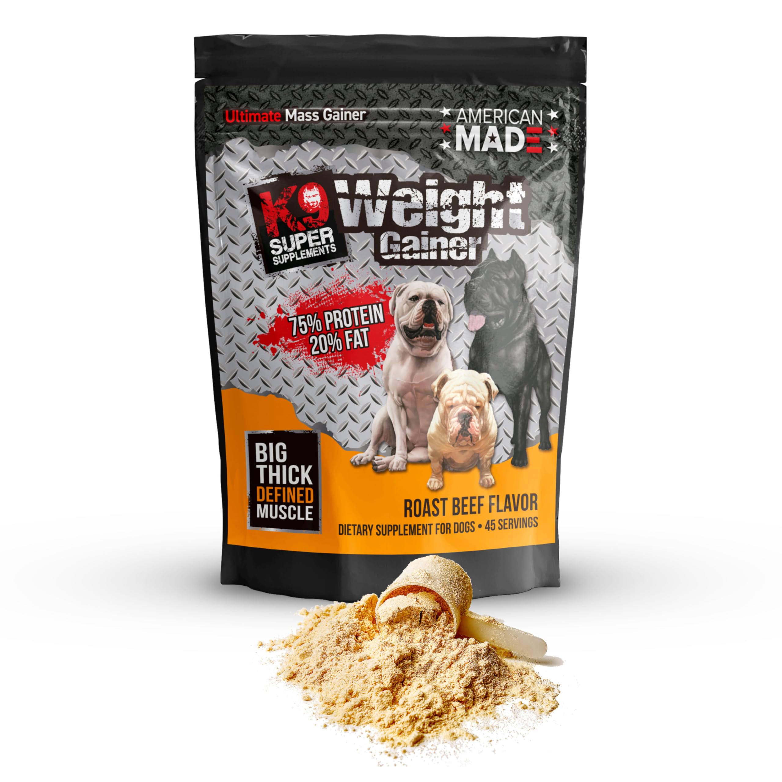 K9Weight Gainer for Dogs – Build Muscle, Gain Healthy Weight & Strength – Supports Dog Muscle Mass (45 Servings)