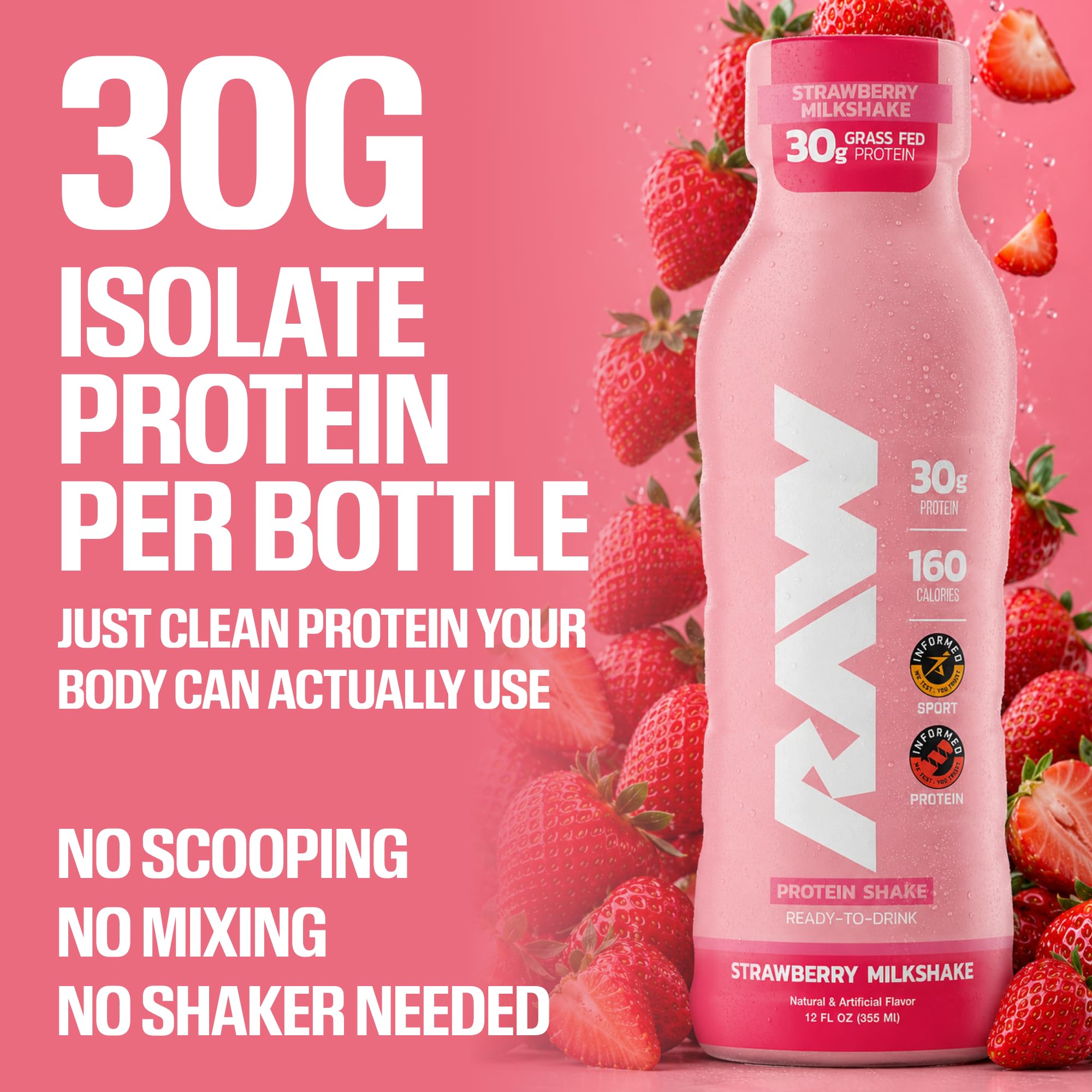 Amazon.com: RAW Ready-to-Drink Protein Shake, Mocha Latte - RTD