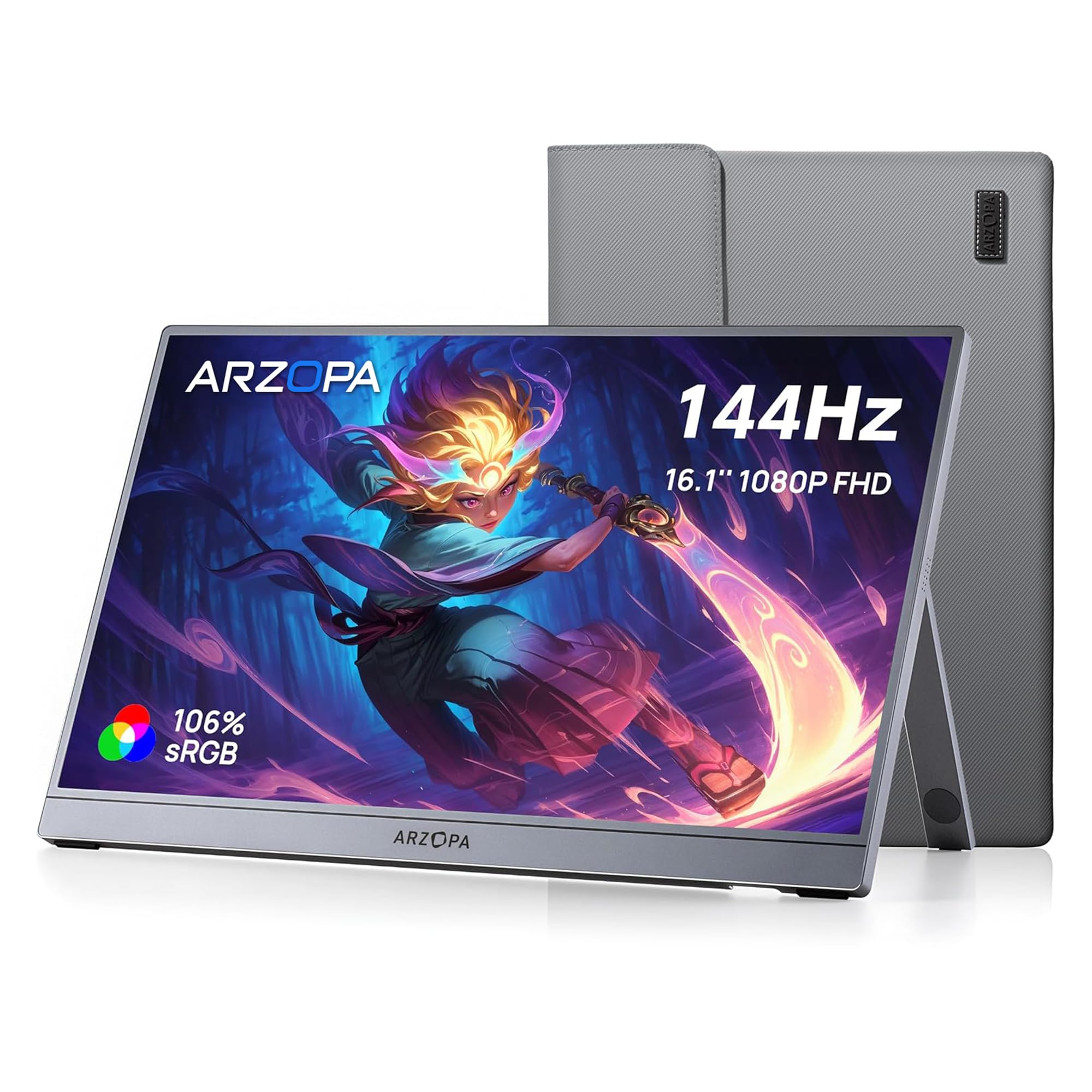 Amazon.co.jp: ARZOPA 16.1インチ モバイルモニター グレー 144Hz