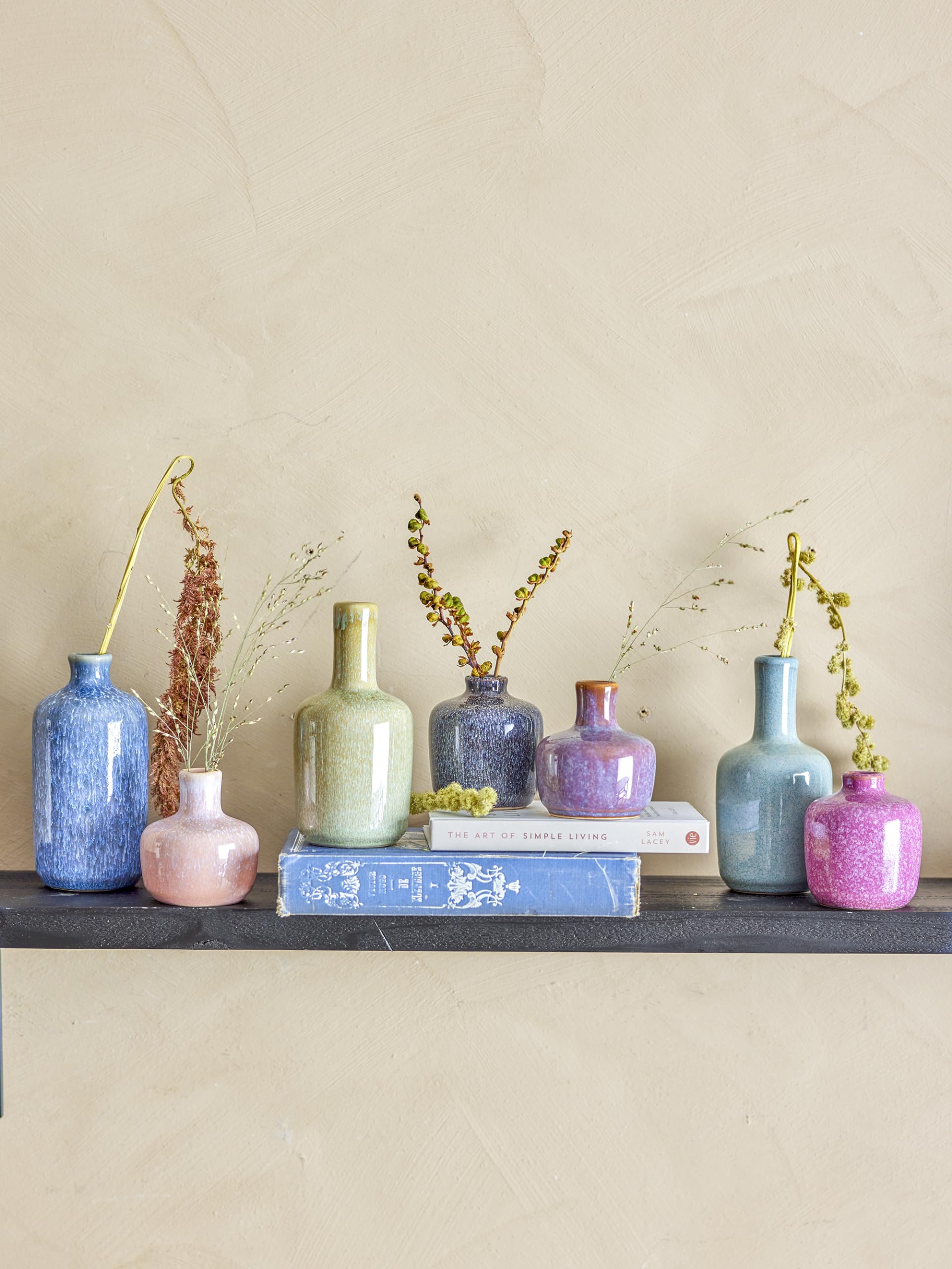 Bloomingville Maien Collection Green Vase Set, 7 Piece Stoneware Decorative Vases, D7xH14 cm Each - Image 3