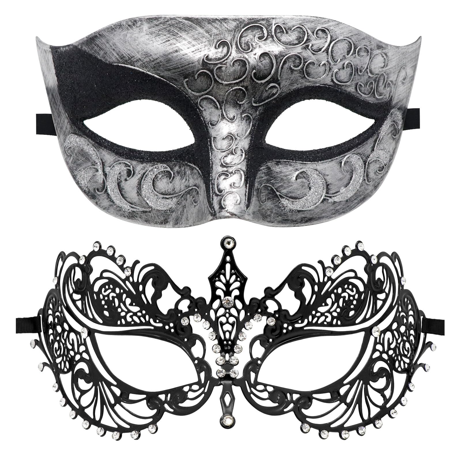 Couple Masquerade Mask Venetian Party Mask Halloween Costume Mardi Gras (Color 10) โ image 1