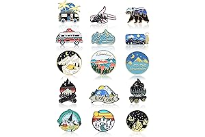 Hanaive 15 Pcs Outdoors Pins for Backpack and Accessories