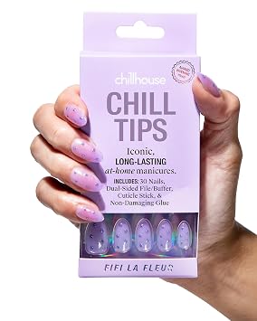 Chillhouse - Chill Tips, Press on Nails Kit - Fifi La Fleur Almond - 30 Nail Shapes & Sizes - Up to 2 Weeks of Wear - Customizable Fit - Reusable - Latina Founded & Women Owned - Beauty & Self Care