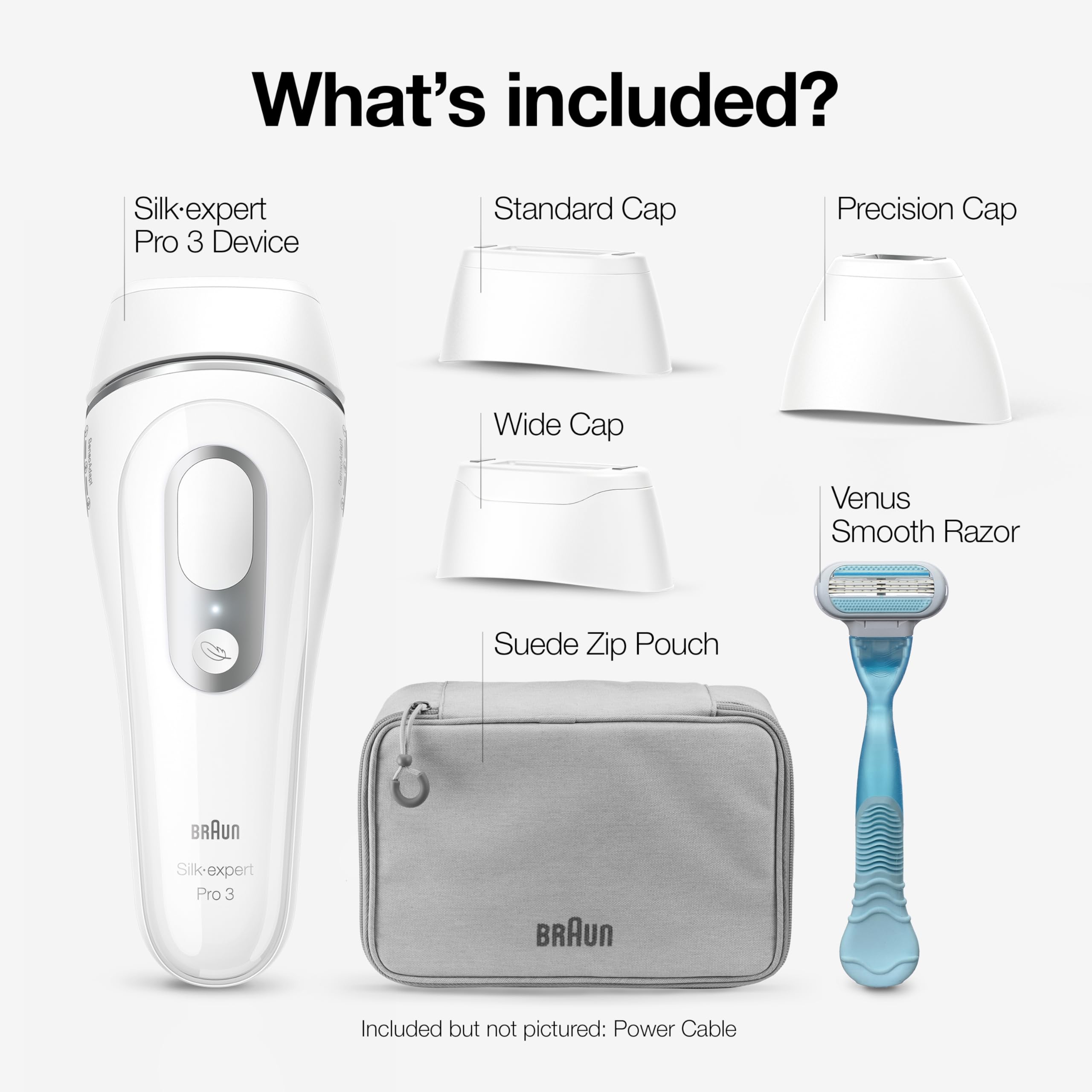 Braun IPL Long-Lasting Hair Removal System for Women and Men, Silk Expert Pro 3 PL3221, Permanent Visible Hair Reduction, Head-to-Toe Usage, for Body & Face, Alternative to Salon Laser Hair Removal