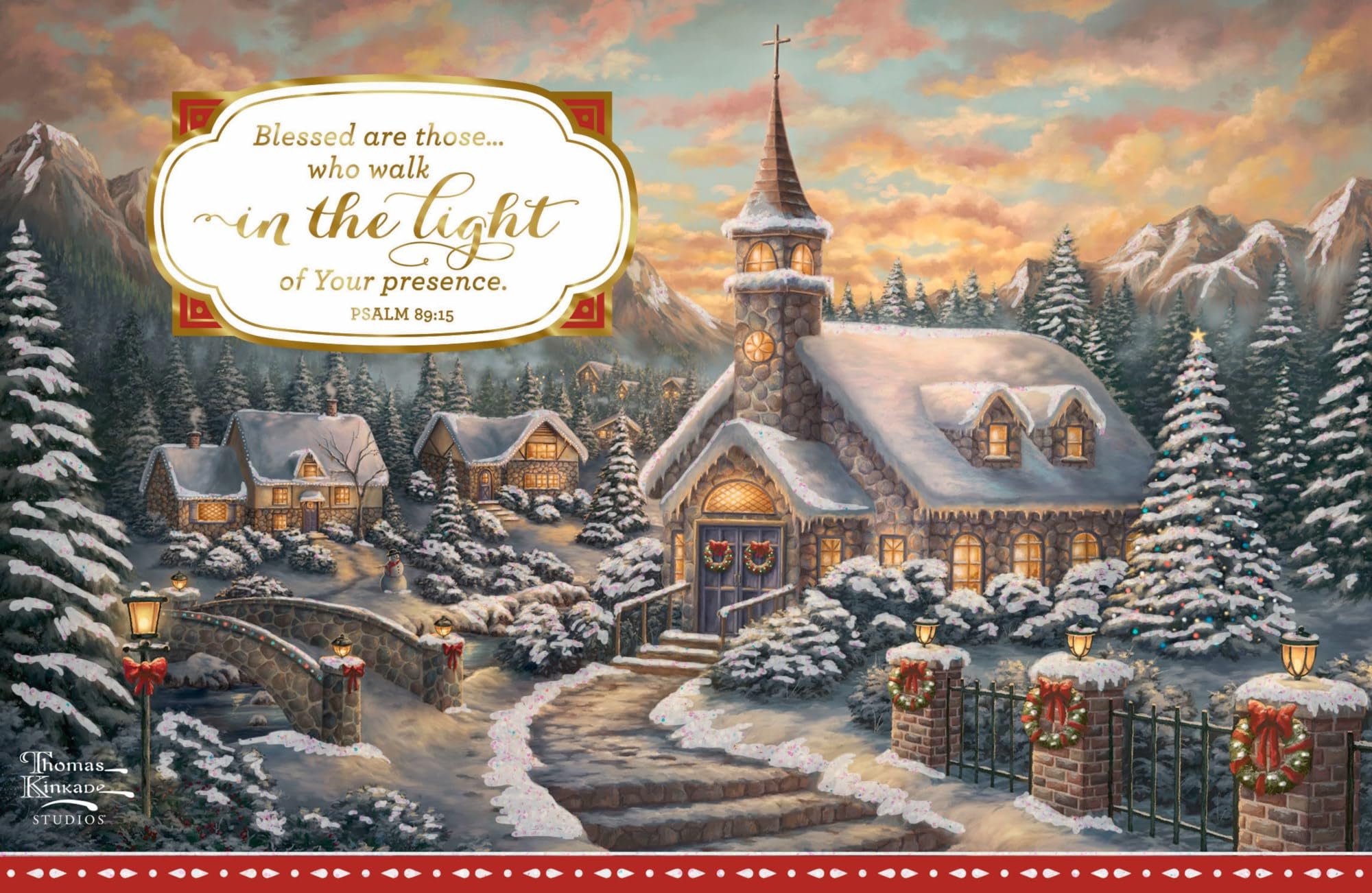 DaySpring Thomas Kinkade – Walk in the Light – 18 Weihnachtskarten in Box