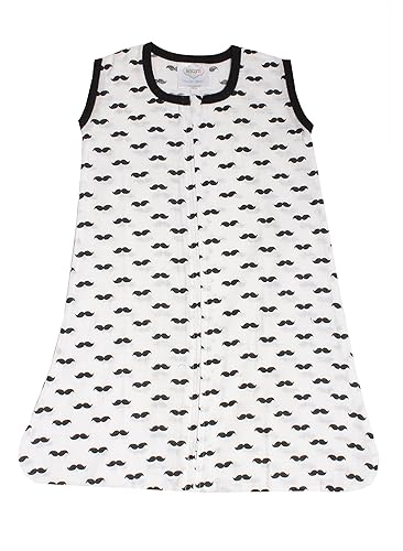 Bacati - Saco de dormir con estampado de muselina (bigote recién nacido, negro)