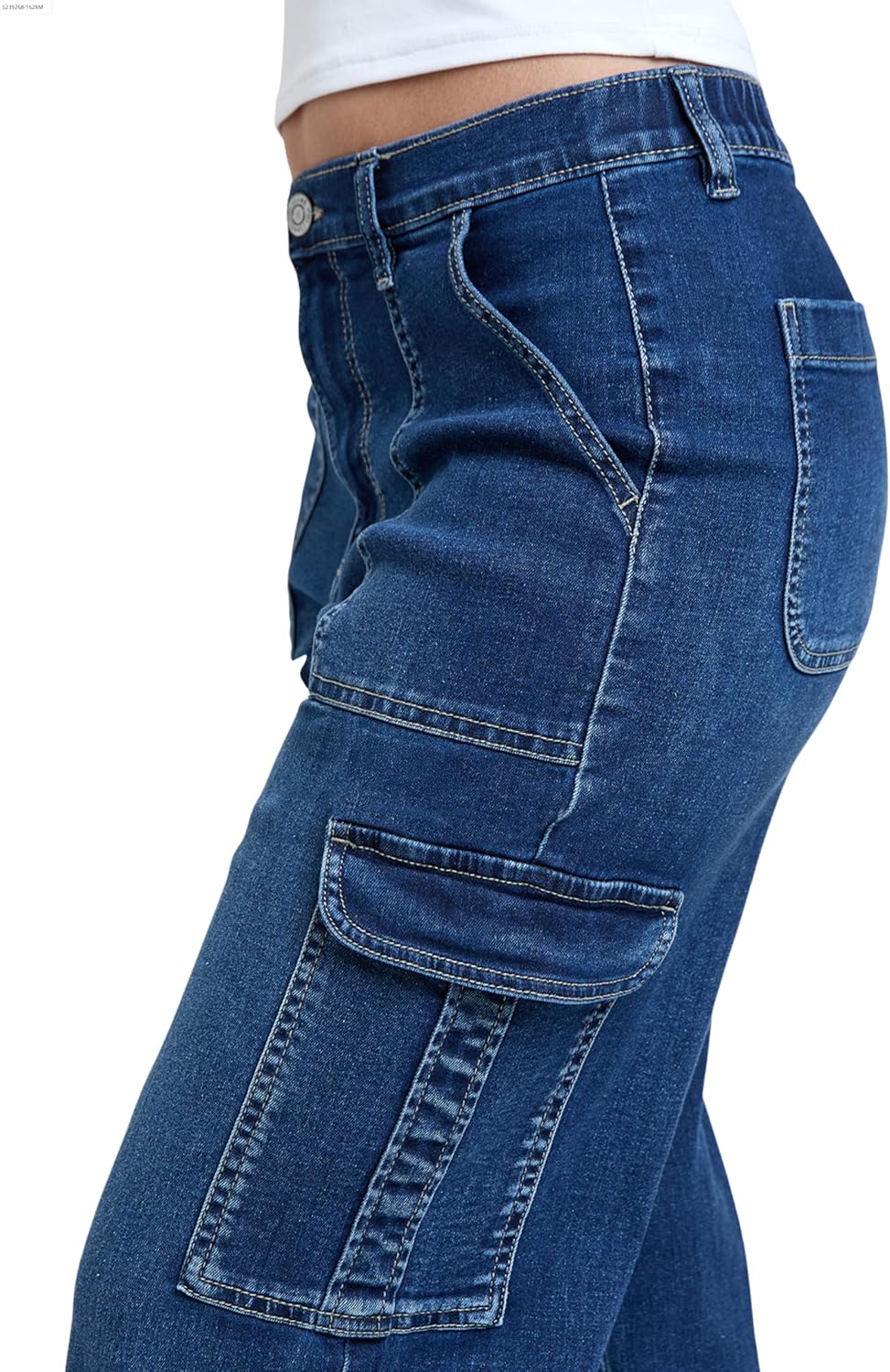 YMI Womens YMI Jeans Women´s Elastic Waist Straight Leg Cargo Jean - Image 5