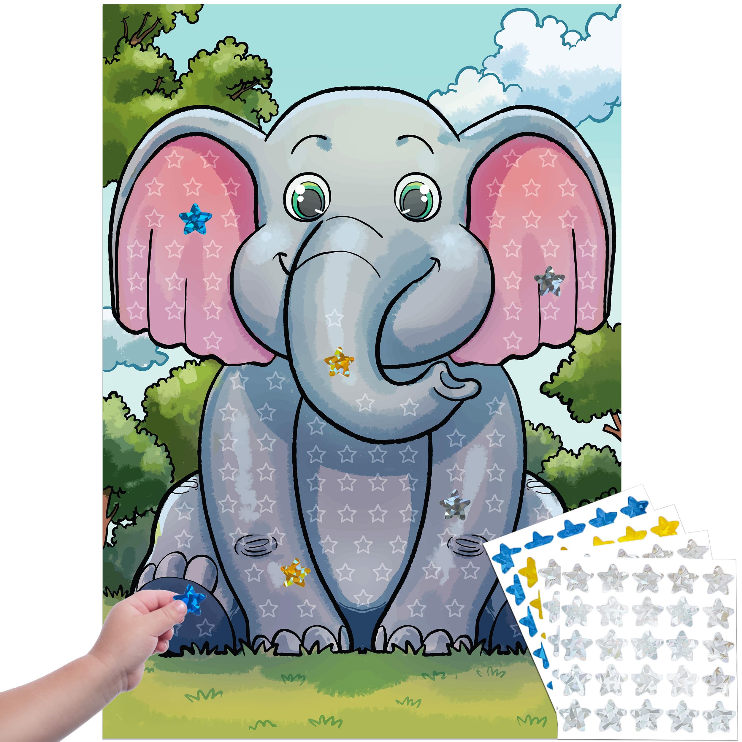 Potty Training Sticker Chart for Boys & Girls – Large Toddler Potty Chart Poster with 100 Star Stickers, Damage-Free Mounting, Water-Resistant