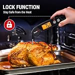 ThermoPro Digital Meat Thermometer with Large Backlit LCD, Instant Read Thermometer Food Cooking Kitchen BBQ Meat Thermometer for Grilling Beef