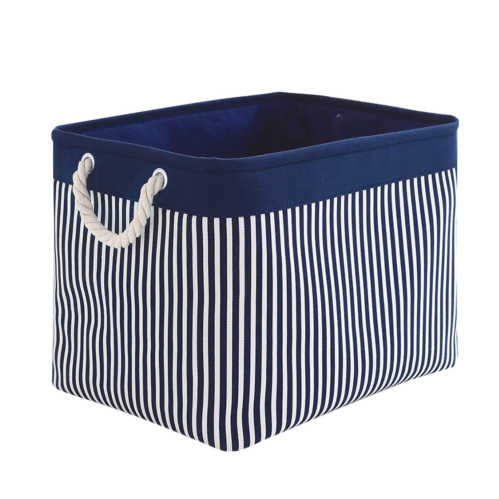 TcaFmac Large Basket Rectangular Fabric Storage Basket Canvas Storage Bins Gift Basket Empty 16 x 12 x 12 inch