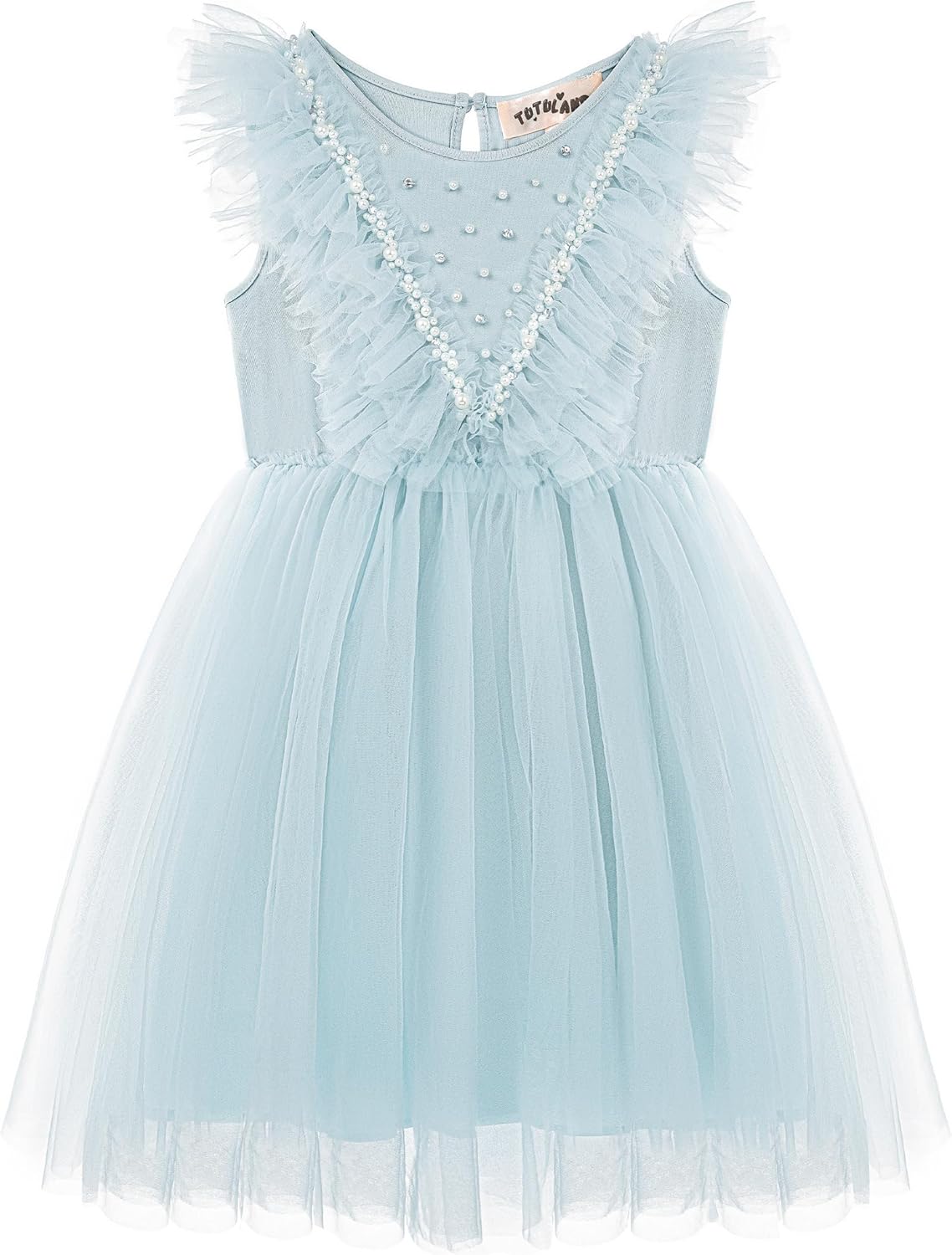 TUTULAND Tutu Dress for Girls - Toddler Tulle Dress Flutter Sleeves Flower Girl Dress for Wedding Birthday Photo Prop