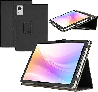 For aiwa tab AB10 JA5-TBA1012 / OYEFIT T10 ケース 10.1 インチ タブレット カバー RUIXH PU素材 落下防止 滑り止め 傷防止 保護カバー 軽量 でポータブル 内蔵ブラケット機能 ペンスロットデザイン タブレット 保護ケース（ブラック）
