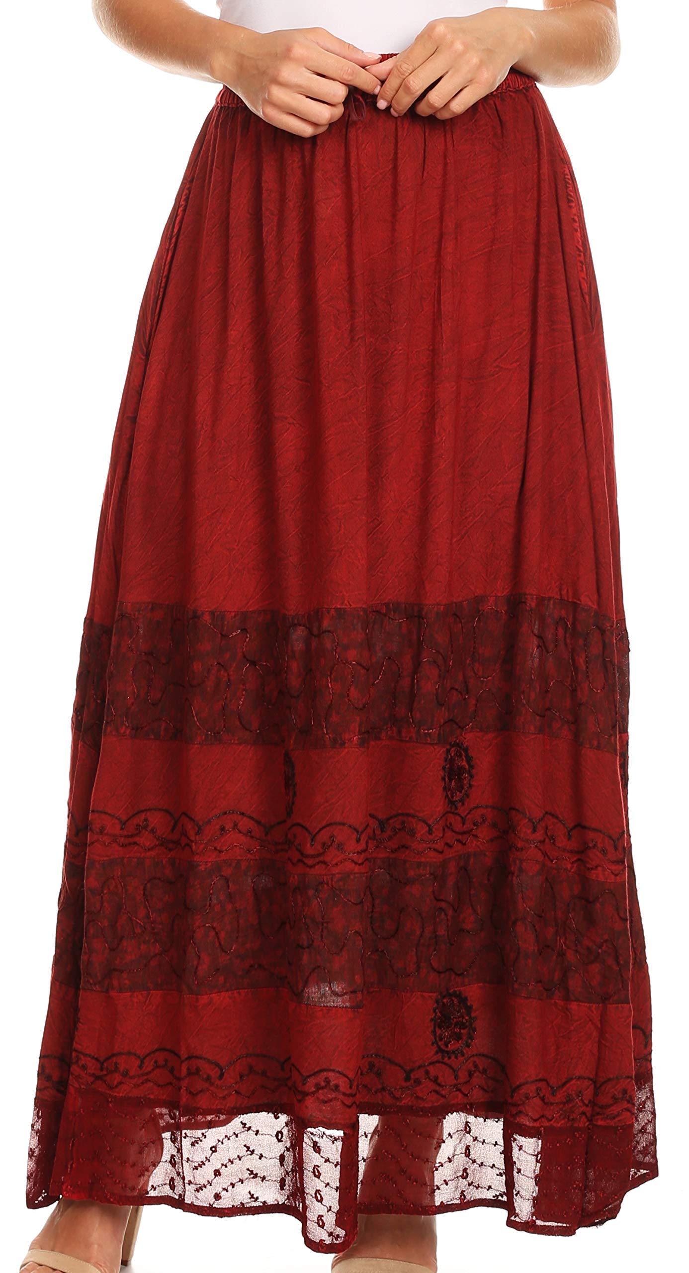 Sakkas Sandra Frauen Casual Lange Maxi Boho Gypsy Rock Elastische Taille & Taschen