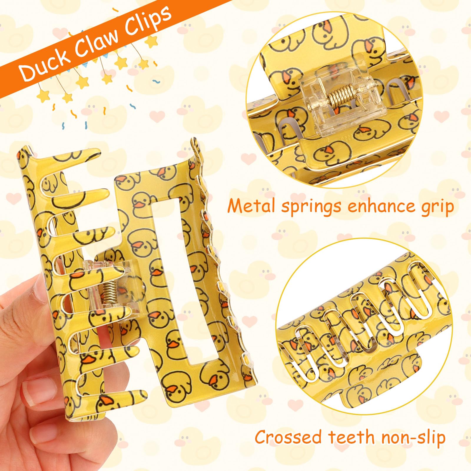 3 clip a forma di anatra, divertenti clip per donne e ragazze, accessori per capelli unici per festival, graziosi accessori per capelli gialli, accessori per regali di festa, decorazione per